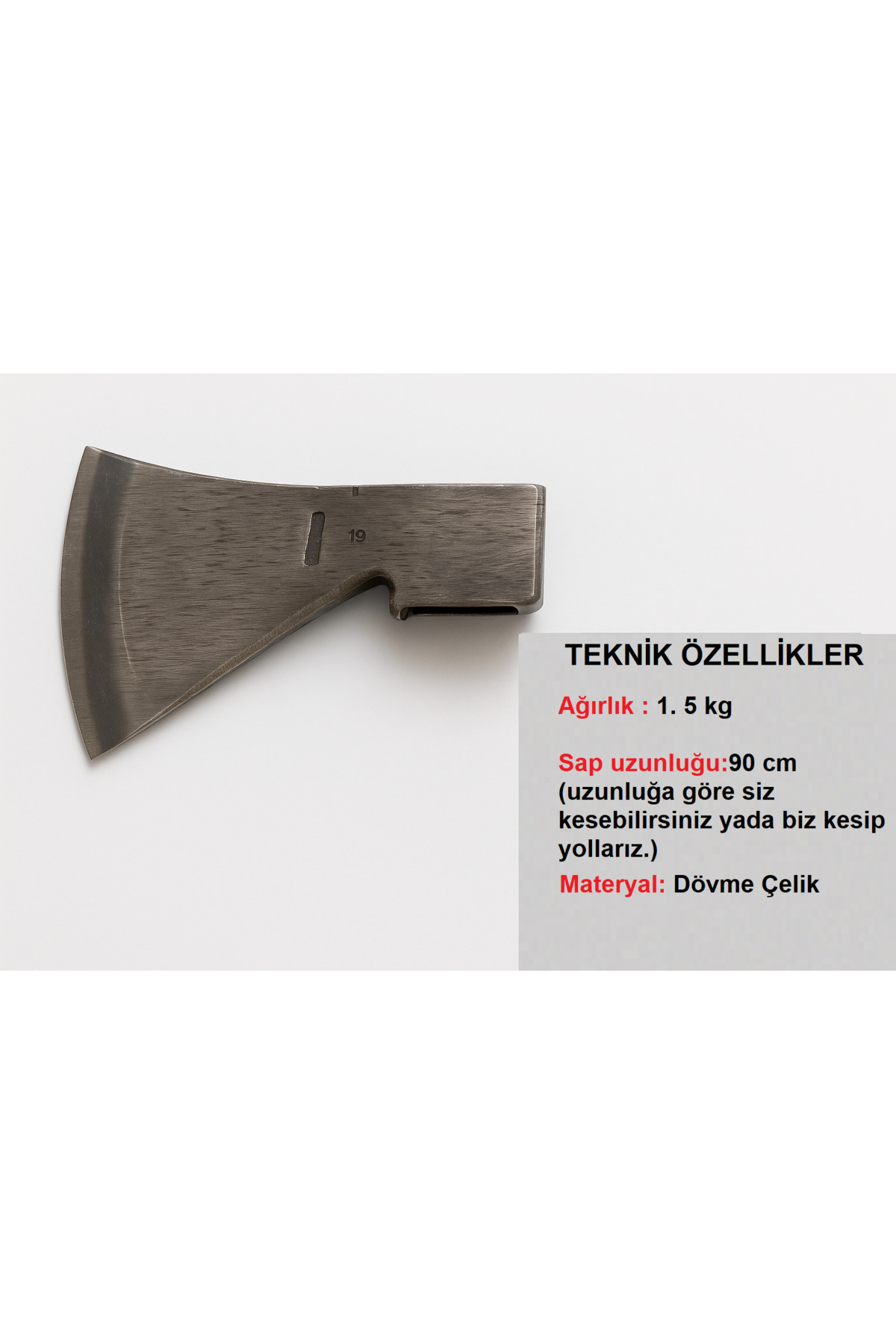 El Yapımı Dövme Çelik Sürmene Balta – 13 cm Geniş Ağızlı, Ahşap Saplı Odun Kesme Baltası 3