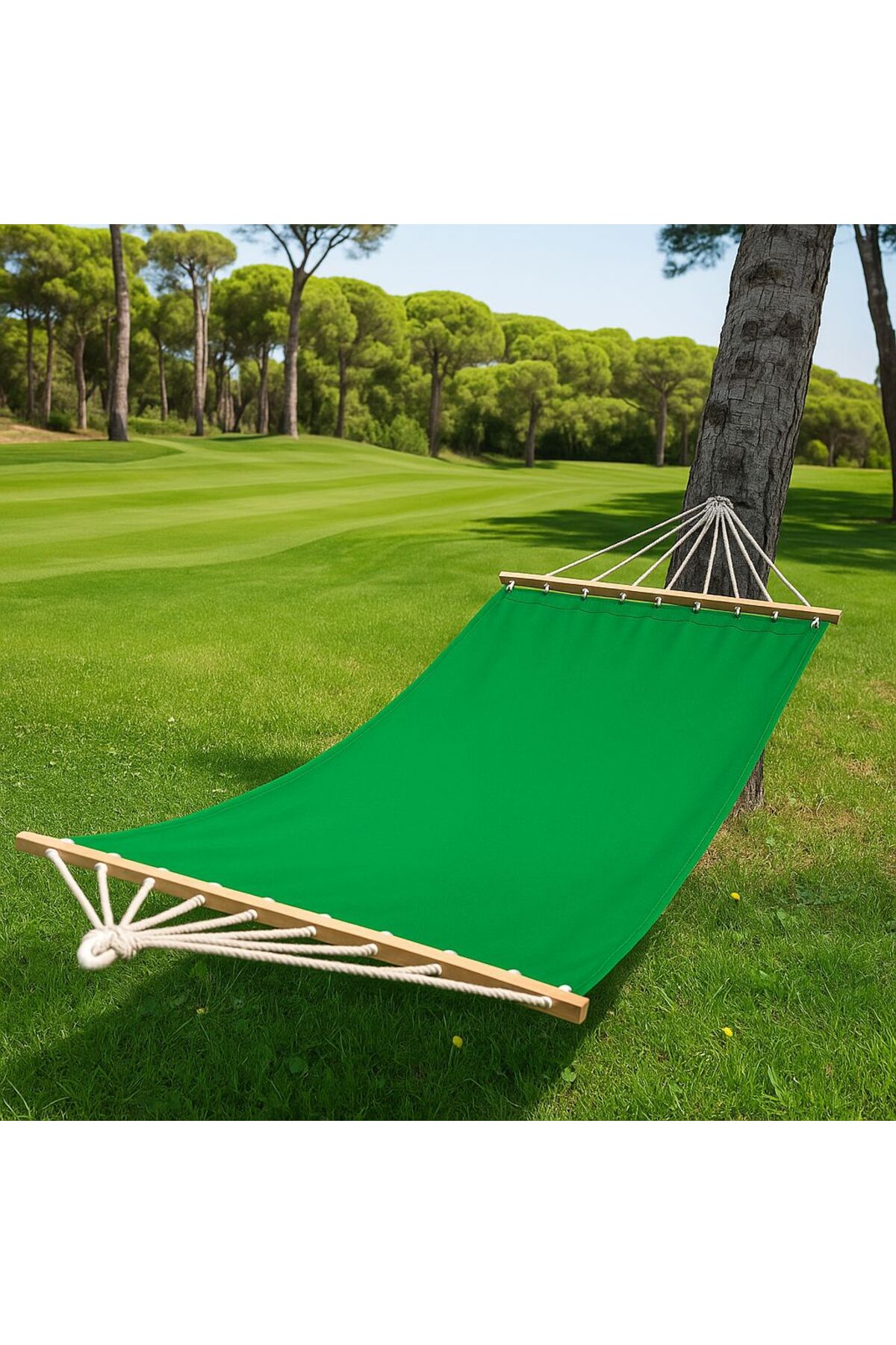 Çift Kişilik Kumaş Hamak Salıncak Pamuklu Kumaş bağlama ipli 300 kg 120 x 190 cm 1