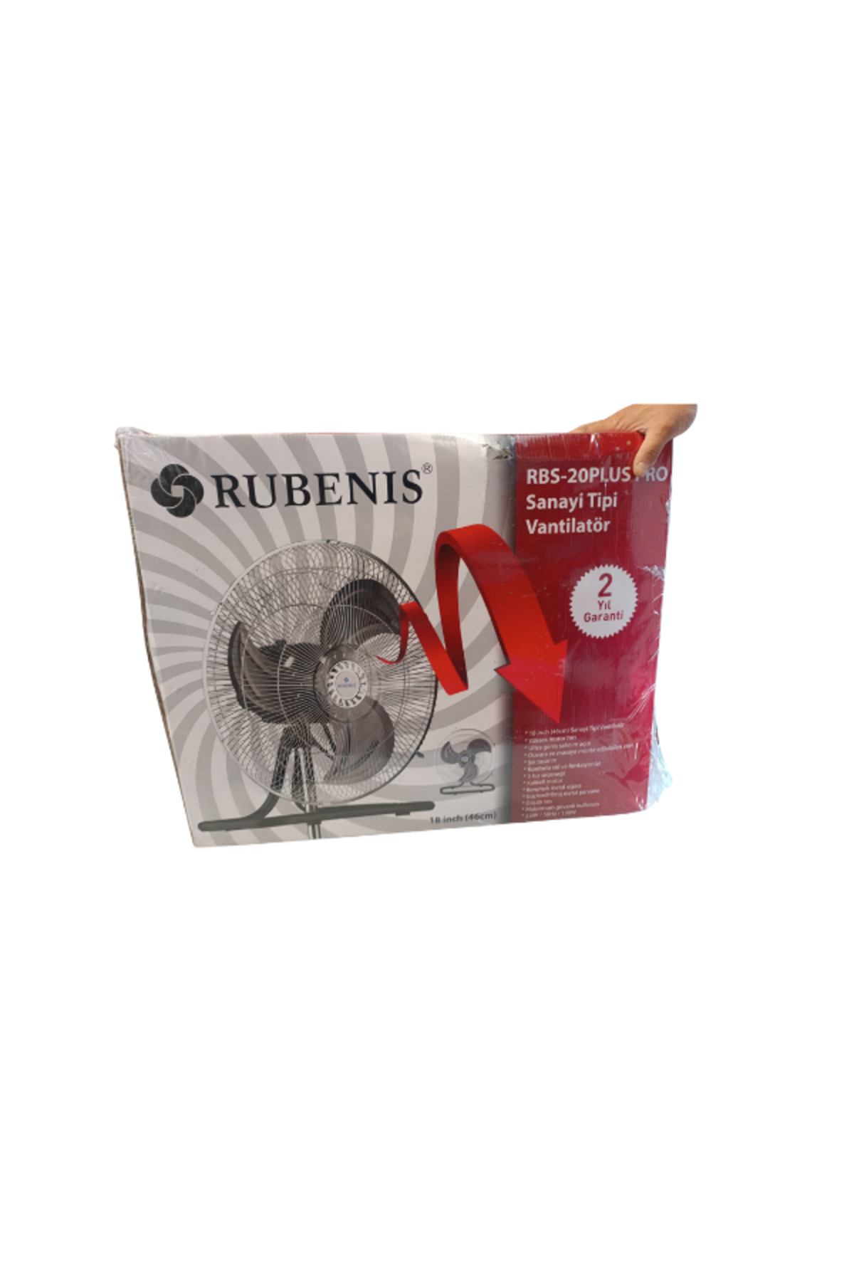 RBS-20PLUS PRO Sanayi Tipi Vantilatör |3 Kademeli Güç|Metal Gövde|135W|7500 m³/h Hava Debisi 5