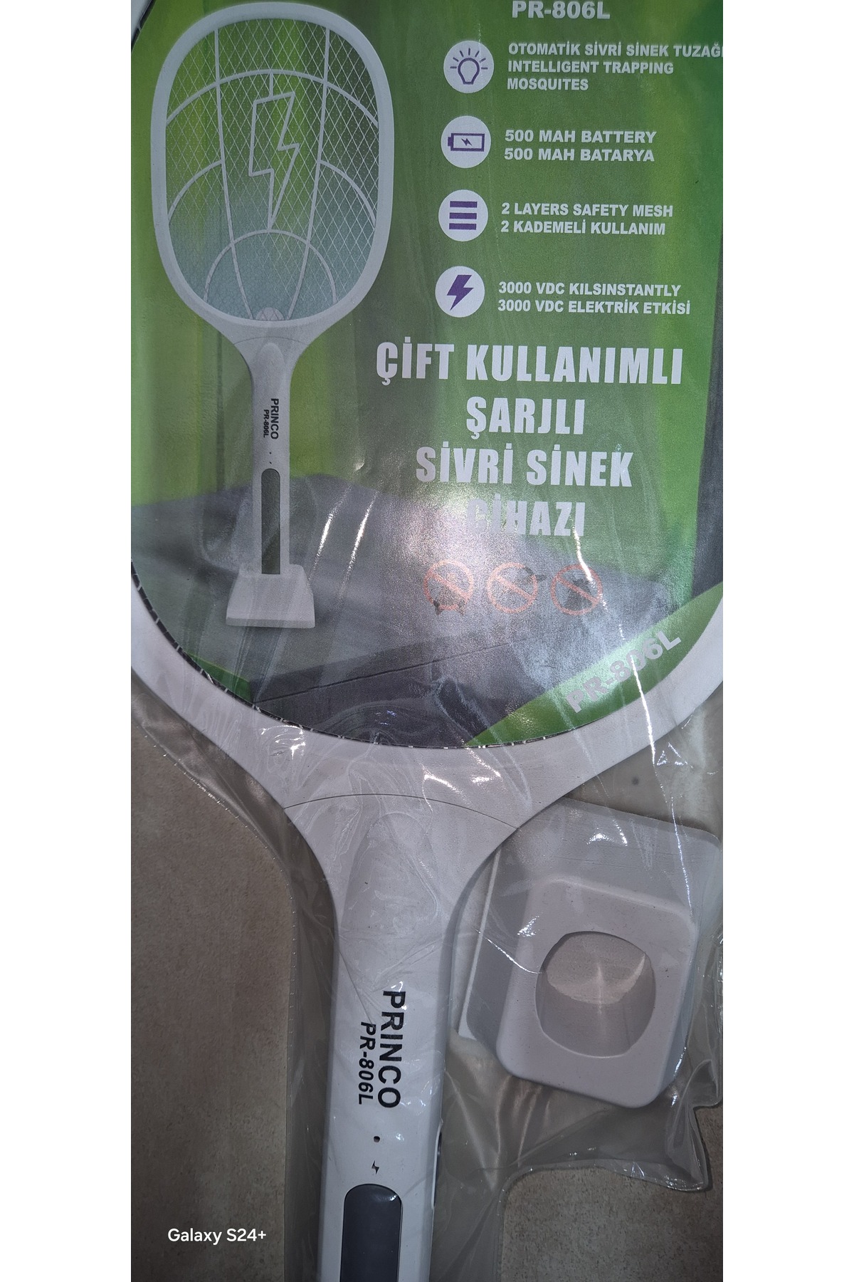 Çift kullanımlı şarjlı sivrisinek cihazı raket şeklinde sinek avlama sinek yok edici 4