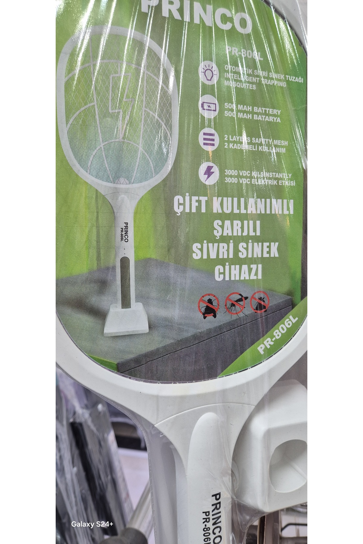 Çift kullanımlı şarjlı sivrisinek cihazı raket şeklinde sinek avlama sinek yok edici 1