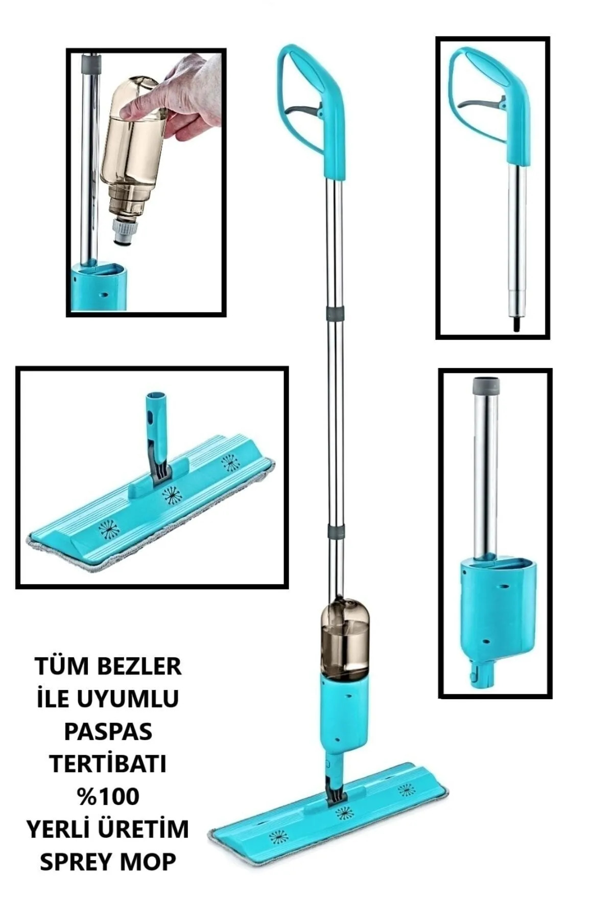 Ev Ofis Superbright Cam Duvar Parke Zemin Silme Temizleme Püskürtmeli Su Hazneli Mop Sprey Mop - 1