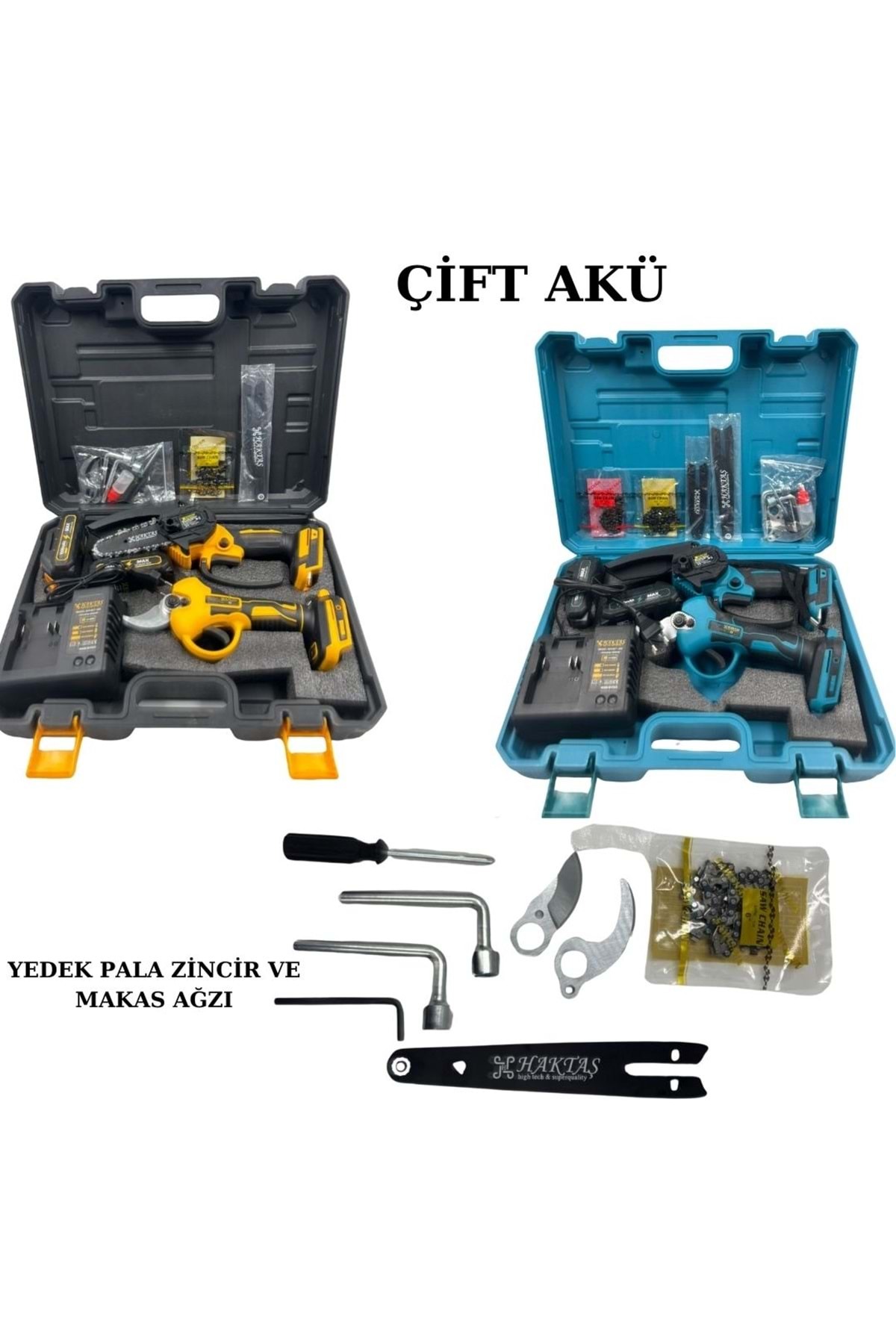 HKT-425 AKÜLÜ BUDAMA SETİ BUDAMA MAKASI VE TESTERESİ 6" 5