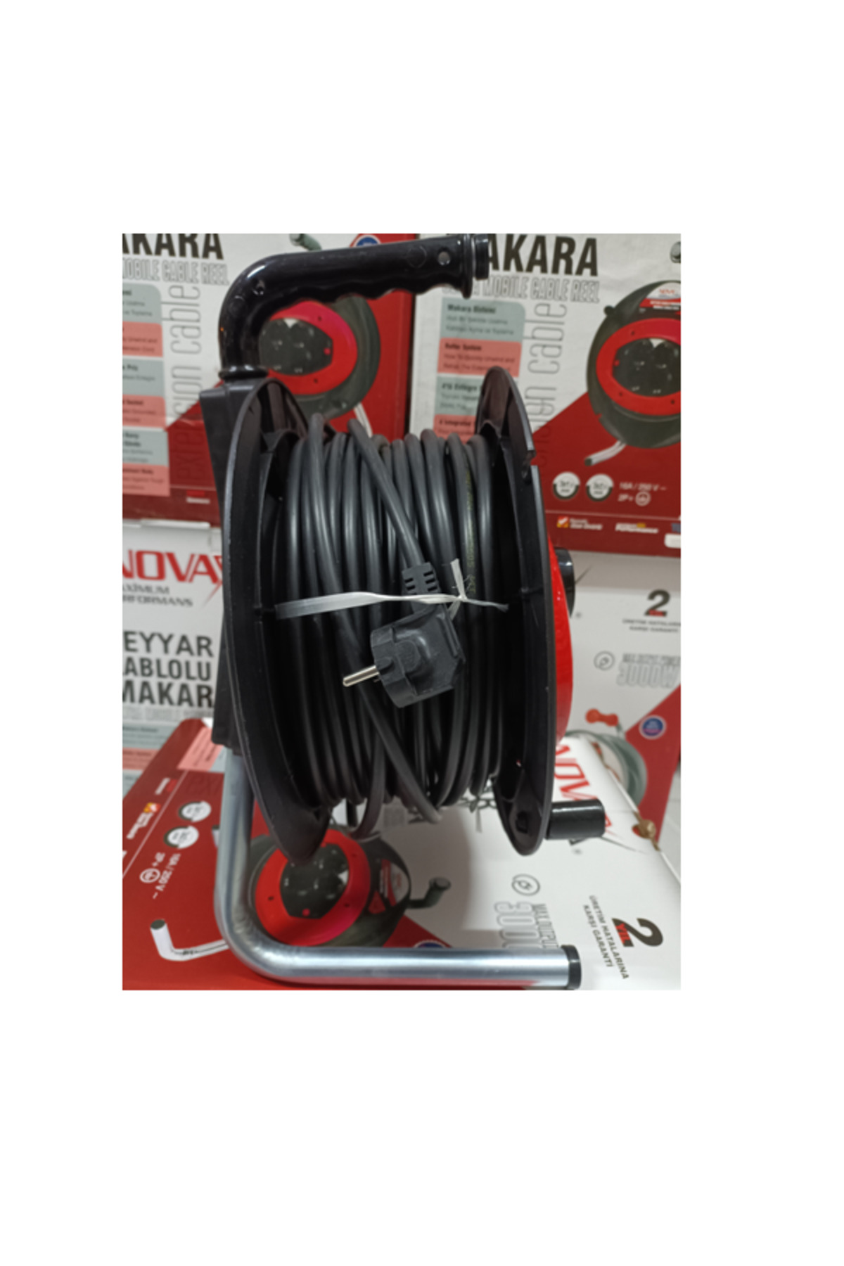 Novax Makaralı Ara Kablo Uzatma Kablosu Makaralı Priz Fiş Kalın 3x2.5 x 40 Metre 3