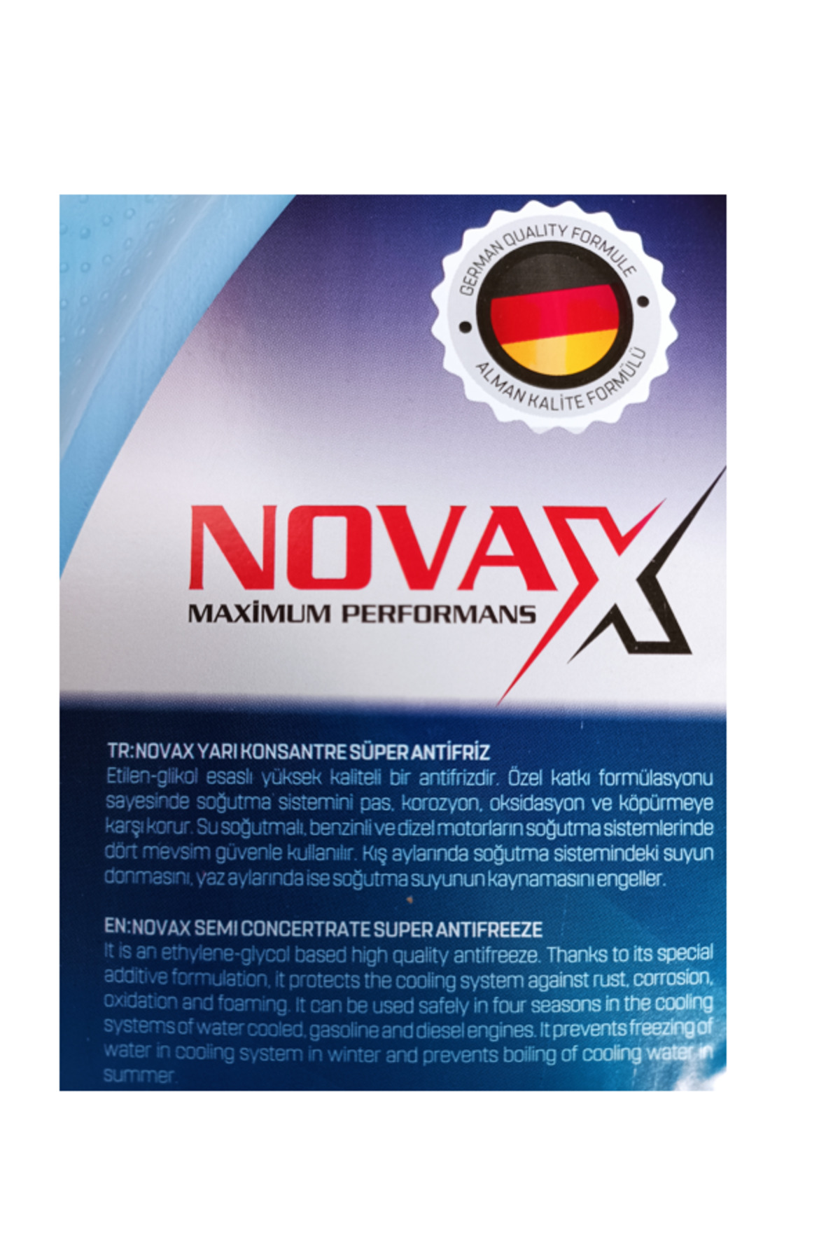 Novax Antifiriz 3 Lt Mavi -37 C (4 Adet) 3