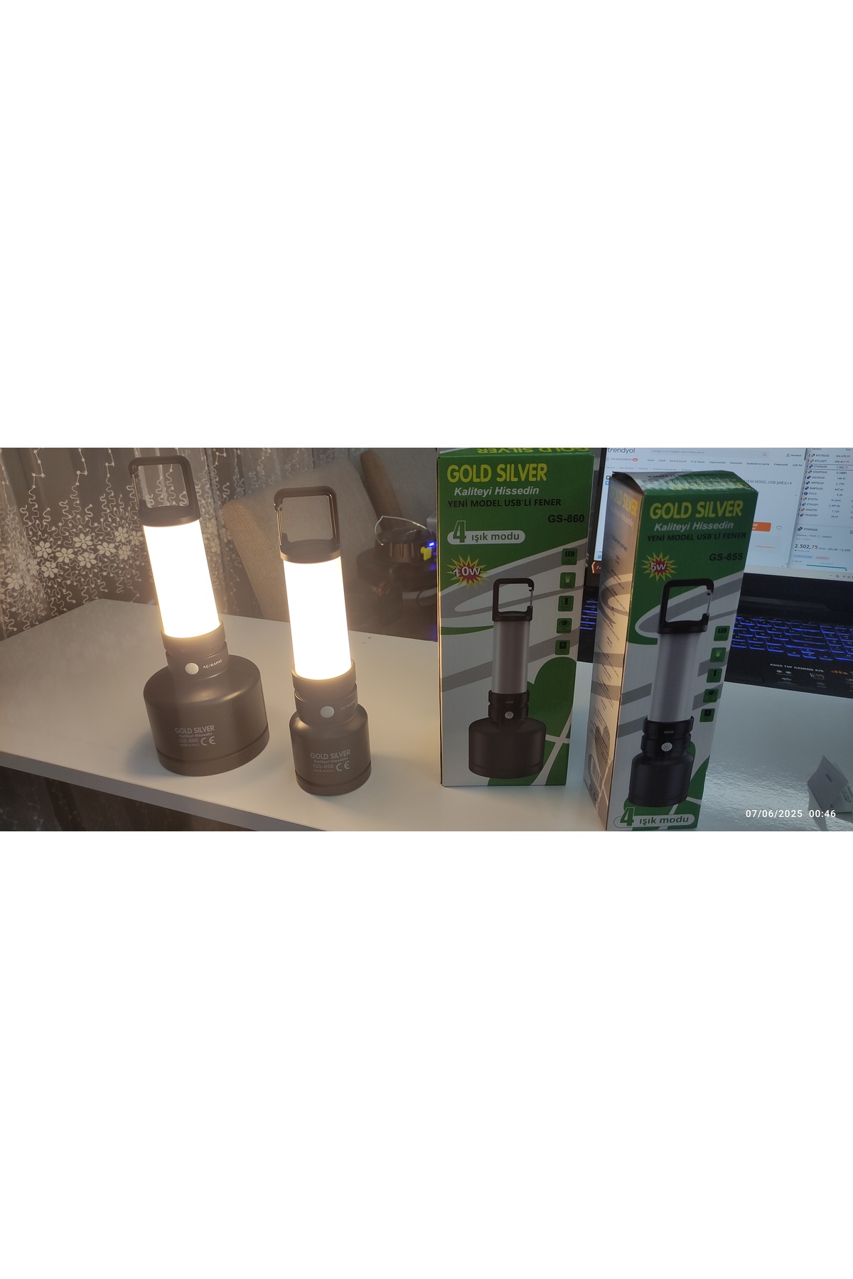 FENER GOLD SİLVER YENİ MODEL USB ŞARJLI 4 IŞIK MODU 10 W GS-860 3