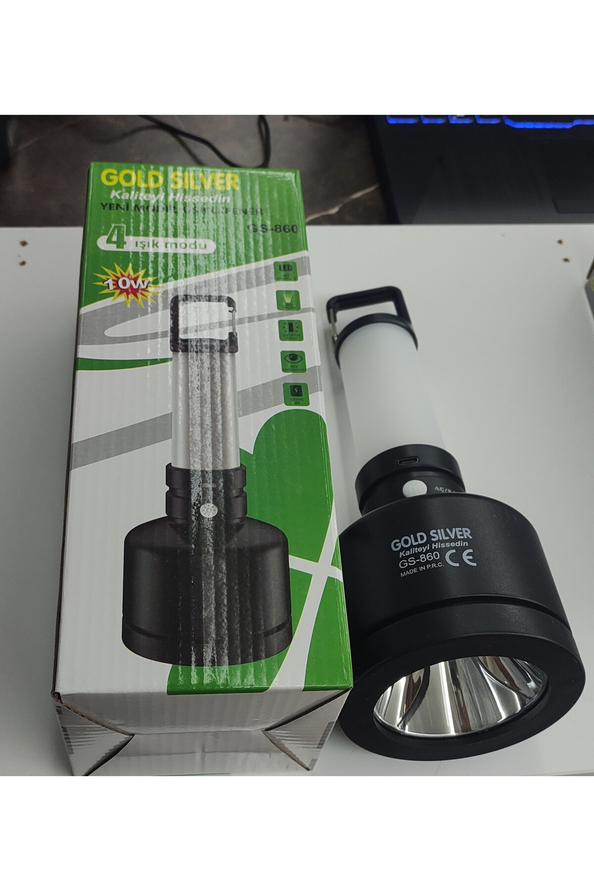 FENER GOLD SİLVER YENİ MODEL USB ŞARJLI 4 IŞIK MODU 10 W GS-860 2