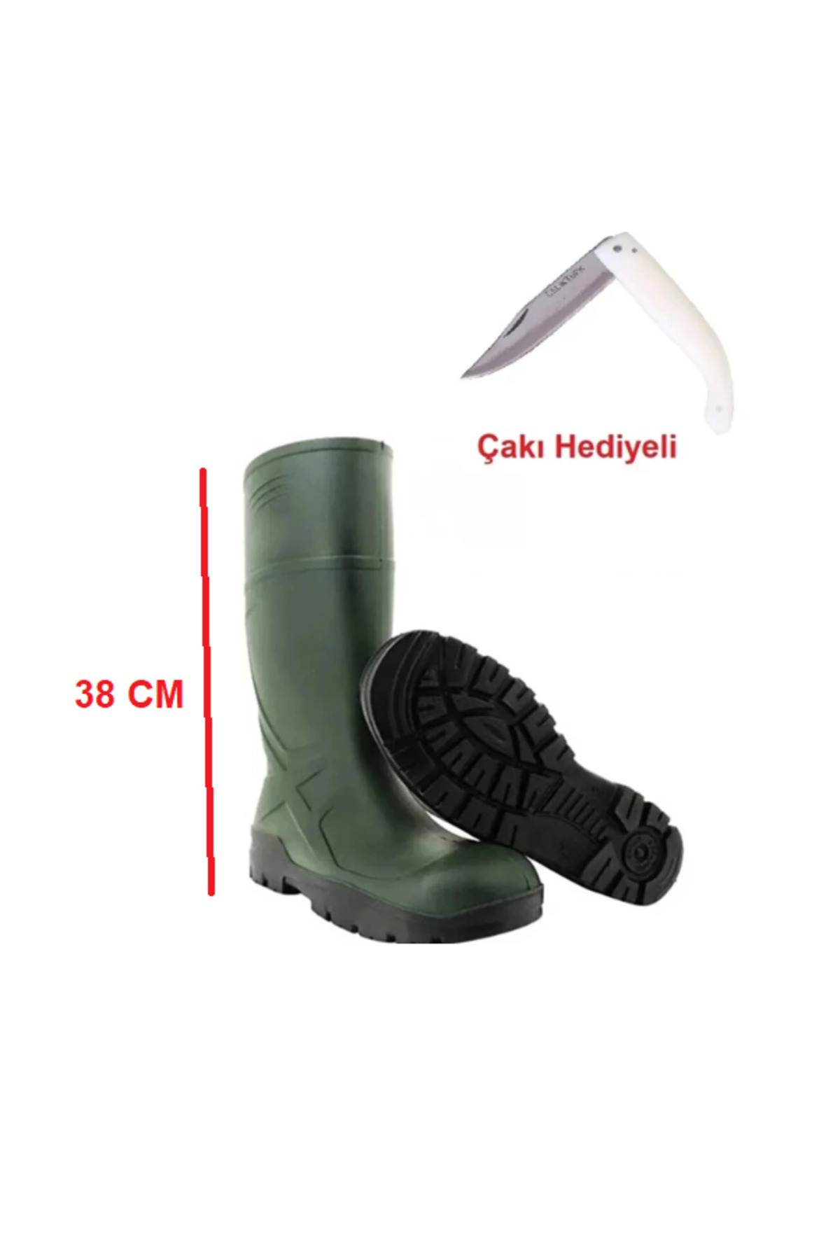 REÇBER ÇİZME İŞ GÜVENLİK,BALIKÇI VE İŞ ÇİZMESİ 2 ADET ÇAKI HEDİYELİ 4