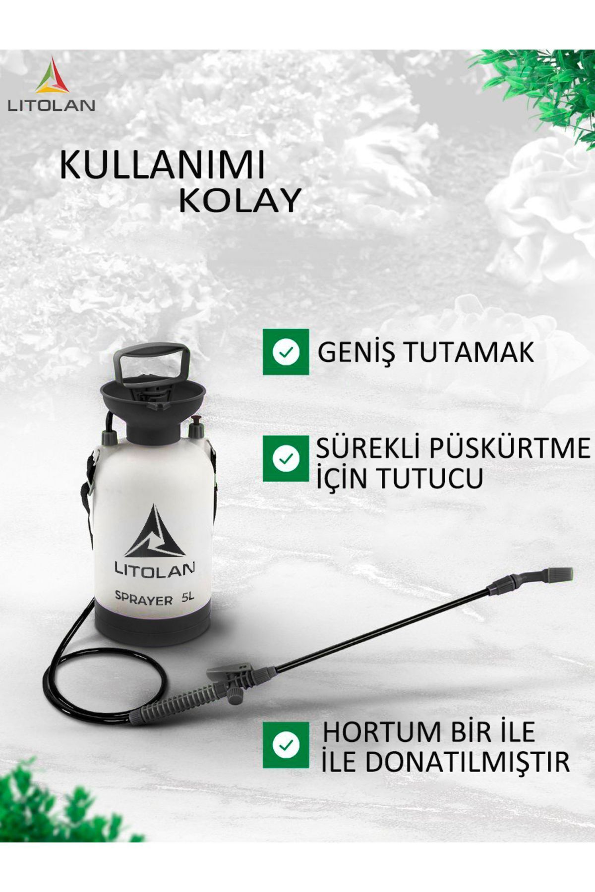 5 Lt Manuel Zirai Ilaçlama Pompası , Sulama, Püskürtücü El Pompası 4