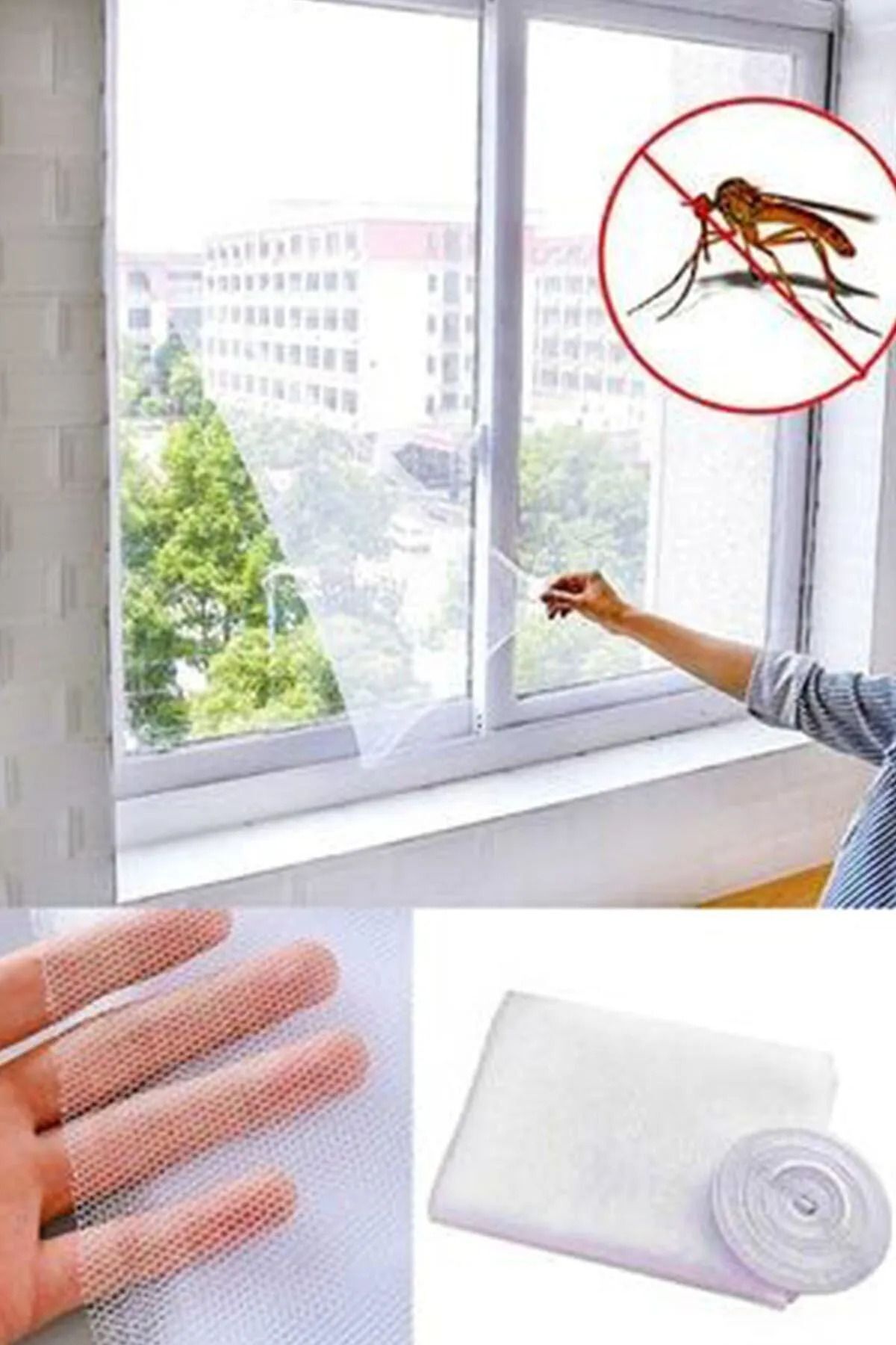 Pencere Sinekliği Kolay Yapışkanlı Sineklik Ev Hazır Sineklik 75 X 125 12 Adet 5