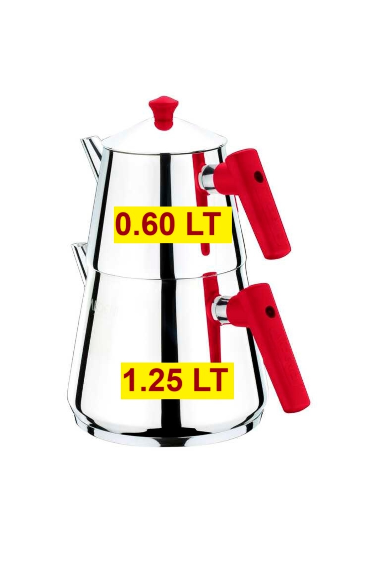 Çelik Dayanıklı Uzun yıllar Demlik Bakalit Kulp Çaydanlık Mini  Çelik 304 Kalite 1.85 Litre 2