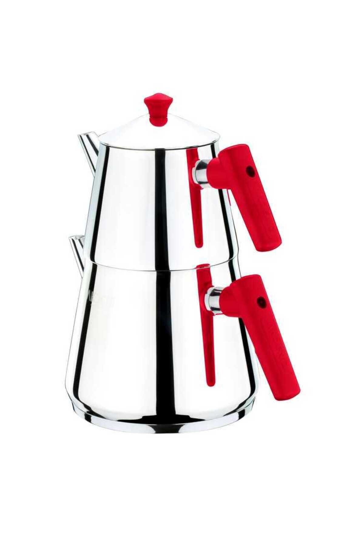 Çelik Dayanıklı Uzun yıllar Demlik Bakalit Kulp Çaydanlık Mini Çelik 304 Kalite 1.85 Litre - 1