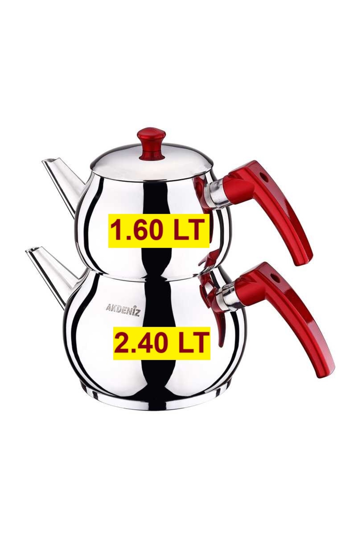 Çelik Dayanıklı Uzun yıllar Demlik Bakalit Kulp Çaydanlık Aile Boyu Büyük Çelik 304 Kalite 4 Litre 2