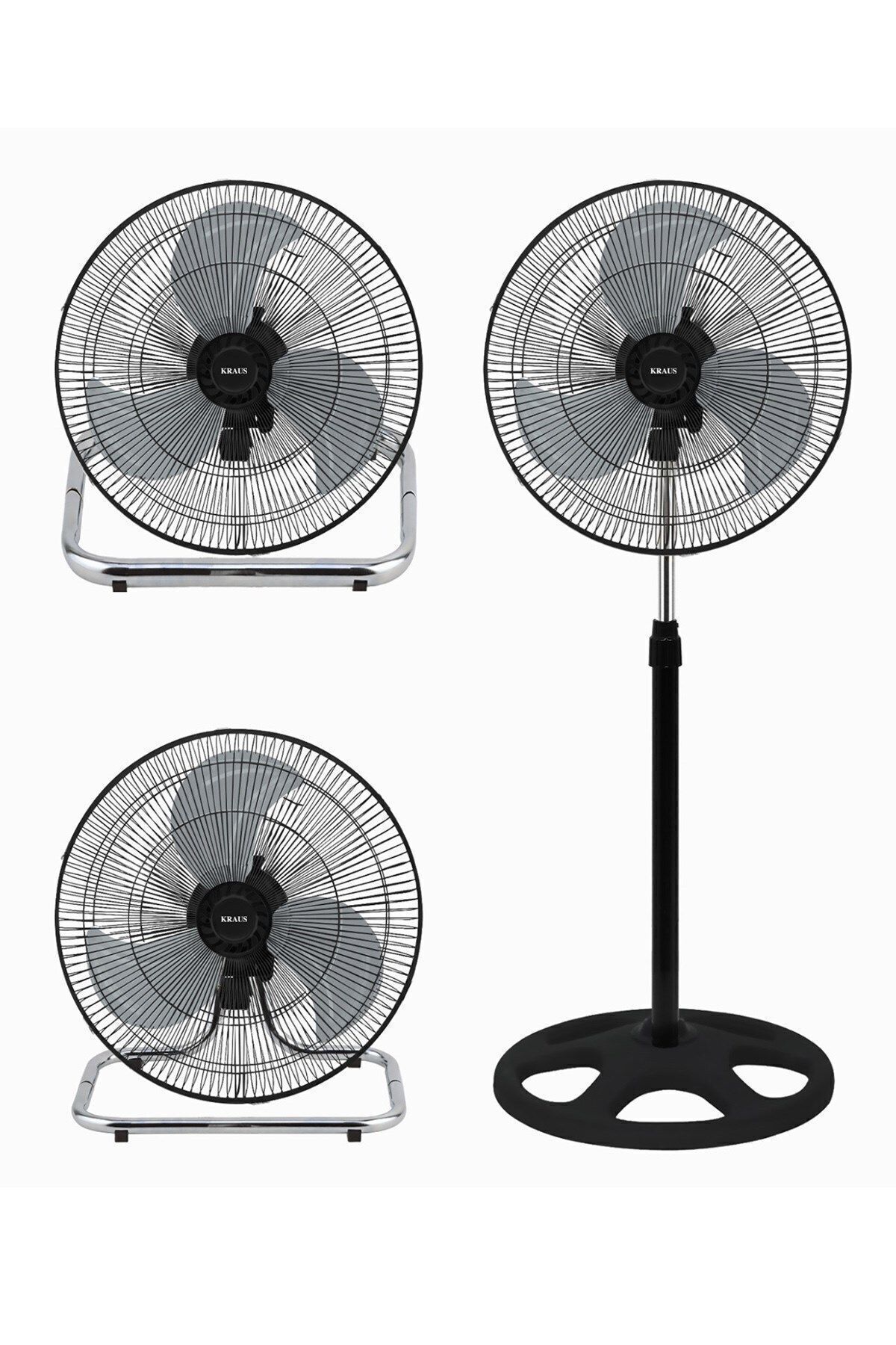 3in1 18'' Metal Pervaneli Sanayi Tipi Ayaklı Vantilatör 80W 2