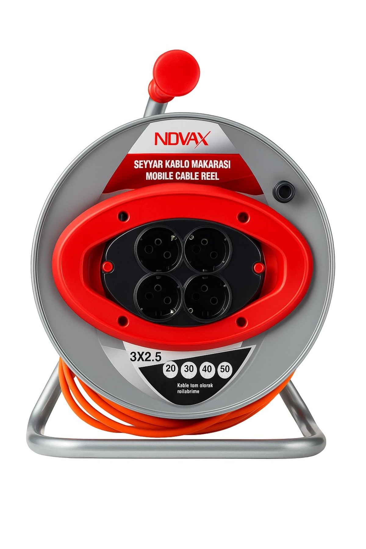 Seyyar Kablo Makaralı Uzatma Kablosu Grup Priz 3x2.5 20 Metre Dayanıklı Metal !! 2