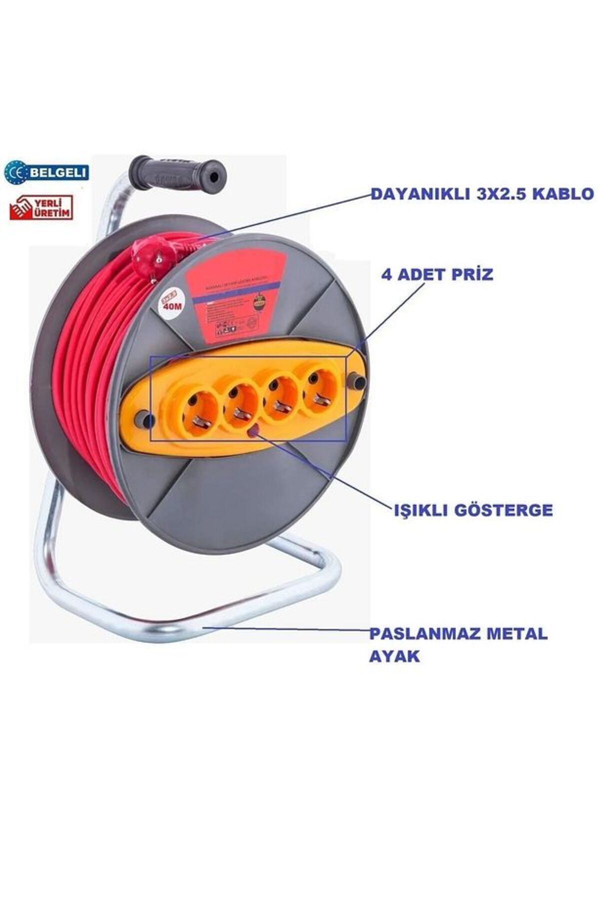 30 Metre 3x2.5 Makaralı Seyyar Kablo (WELDER) 2