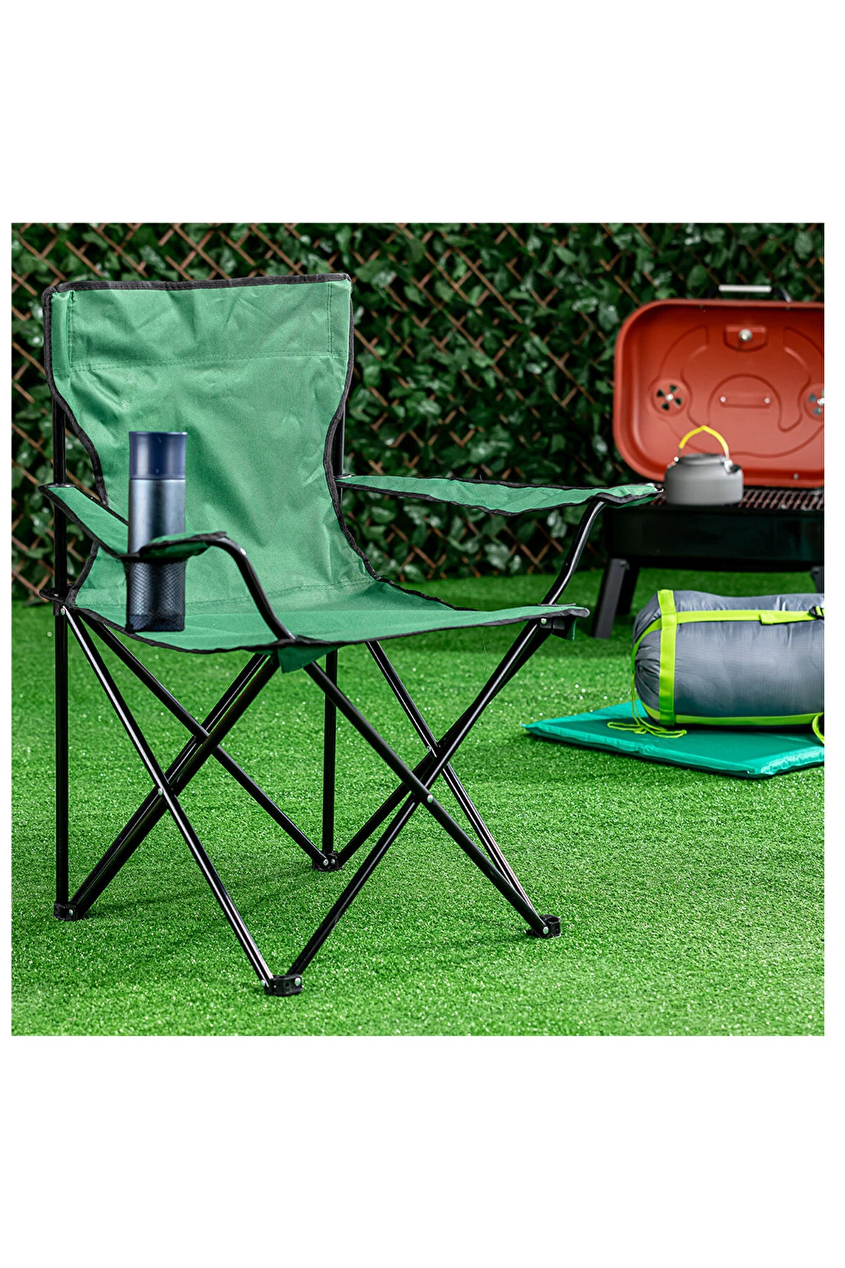 Kamp Sandalyesi Katlanır Plaj Sandalyesi Camping Chair Green