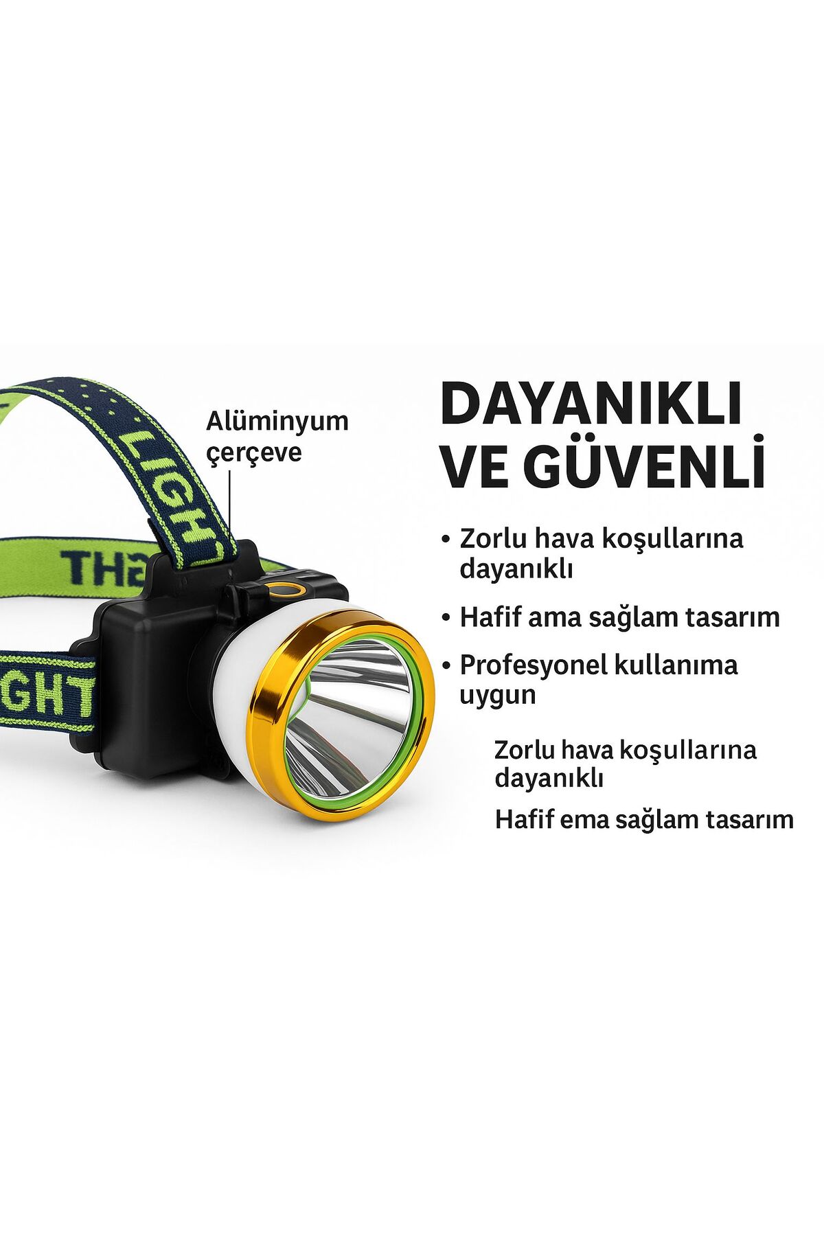 60W Güneş Enerjili Kafa Lambası Kafa Feneri 100 Metre 3