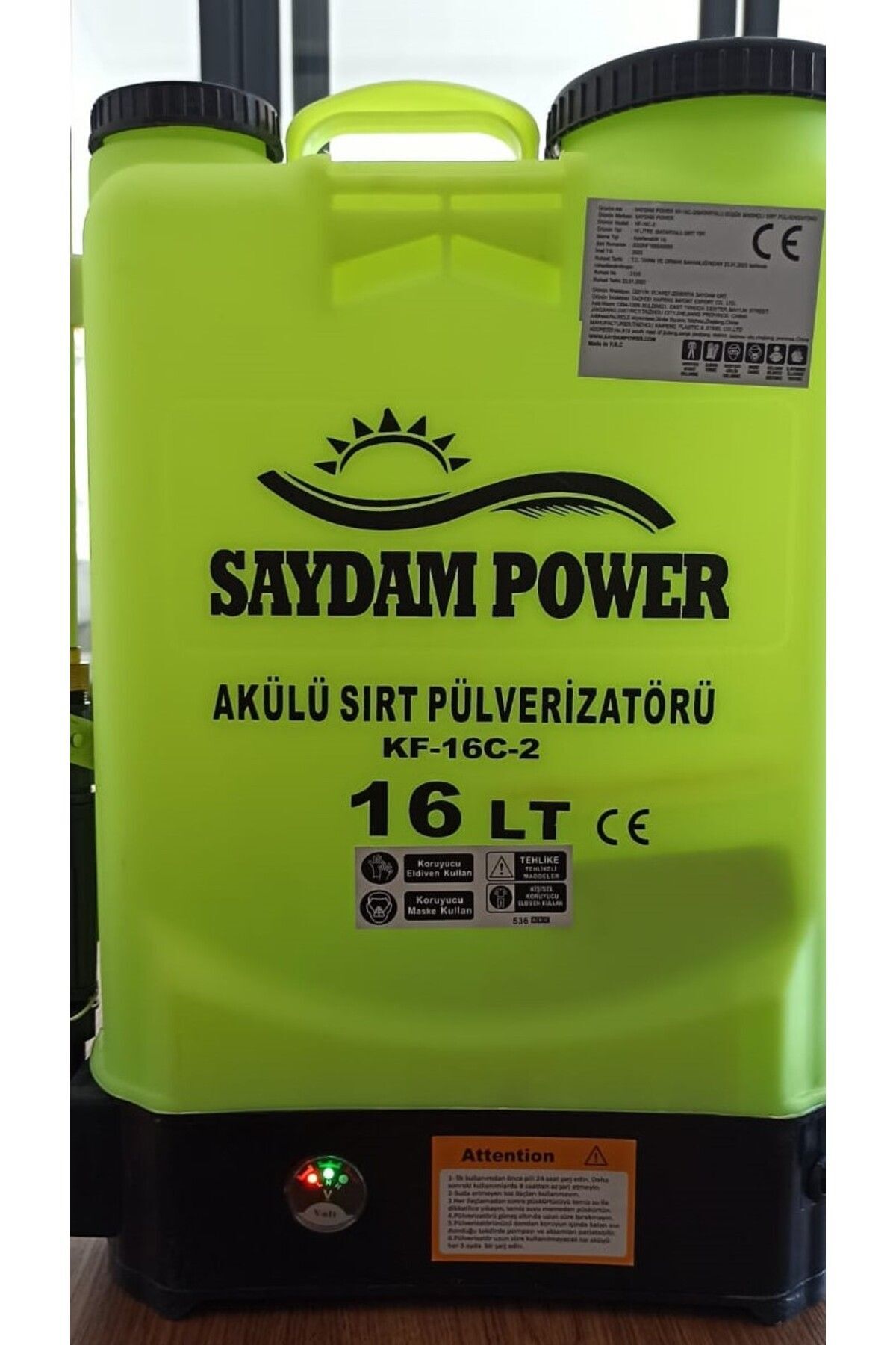 SAYDAM POWER 16 LT AKÜLÜ İLAÇLAMA POMPASI(SIRT PÜLVERİZATÖRÜ) 3