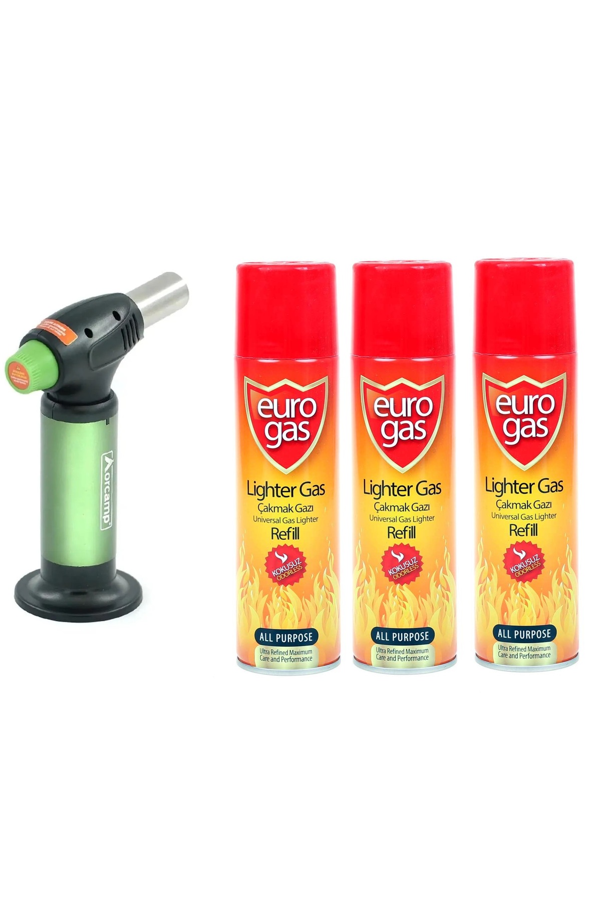 Pürmüz Çakmak Gazı ile Çalışan Turbo Çakmak Pürmüz + 3 gaz