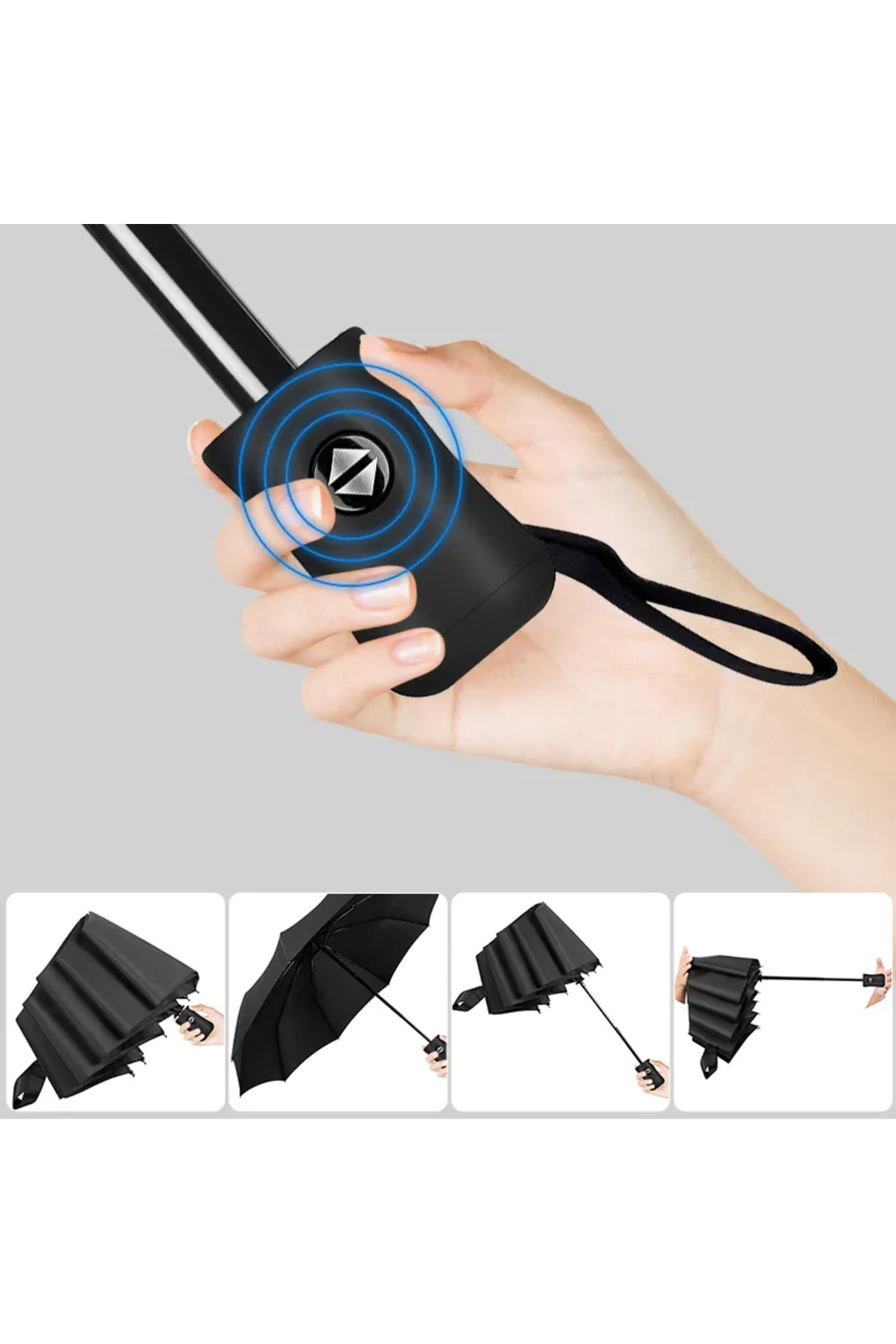 Yağmur Şemsiye Unisex Full Otomatik Açılır-Kapanır 8 Fiber Telli Şemsiye 5