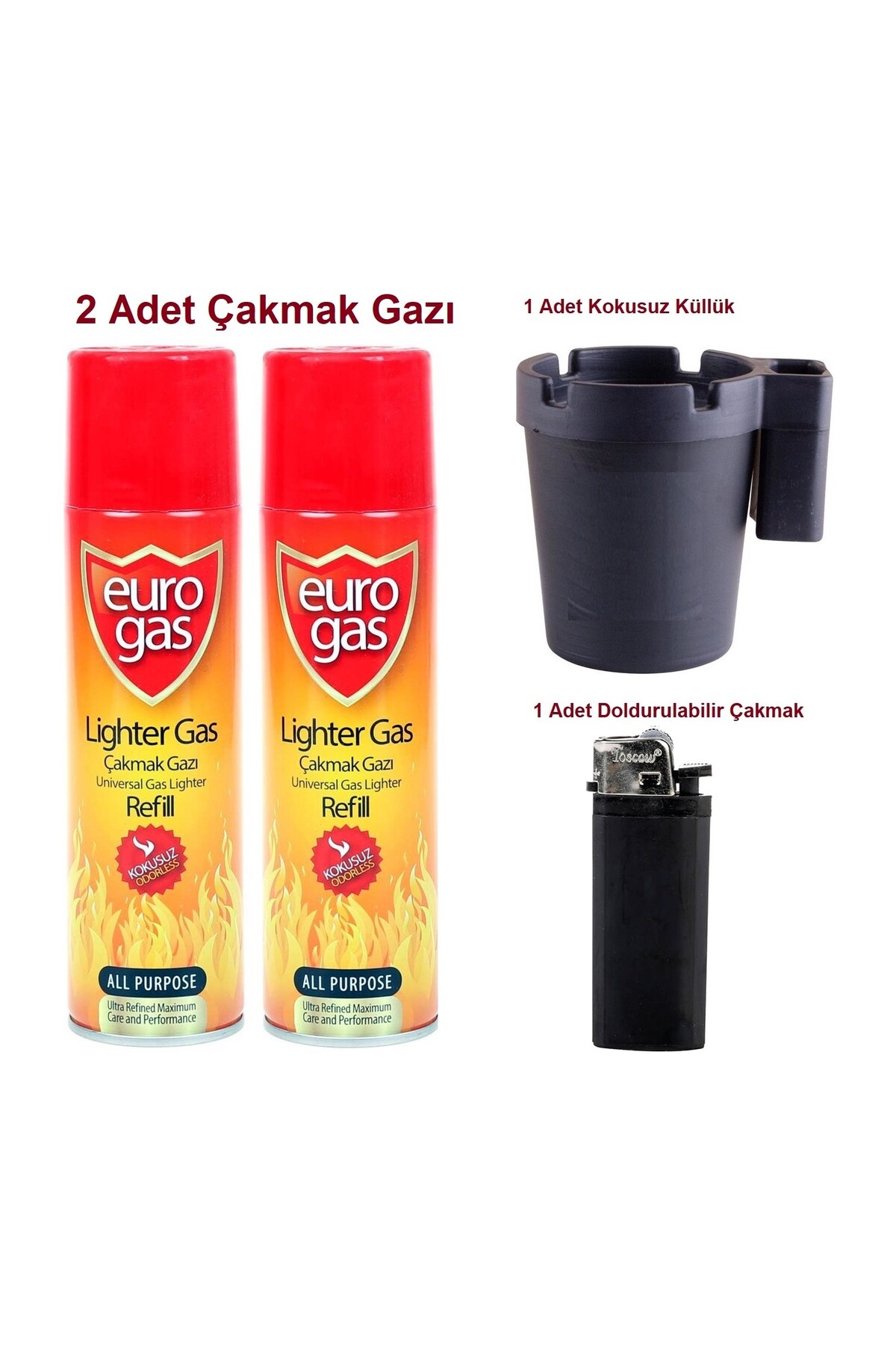 Çakmak Gazı Küllük Ve çakmak seti