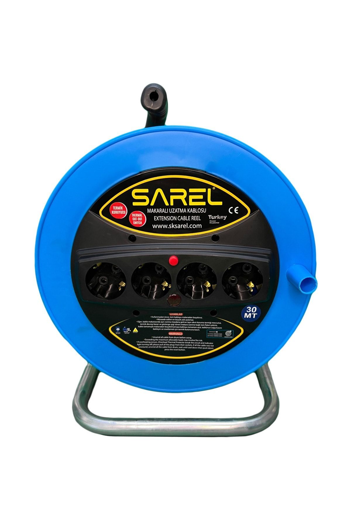 Termal Sigortalı 3*2.5 Mm^2 30 Mt Makaralı Uzatma Kablosumavi 2