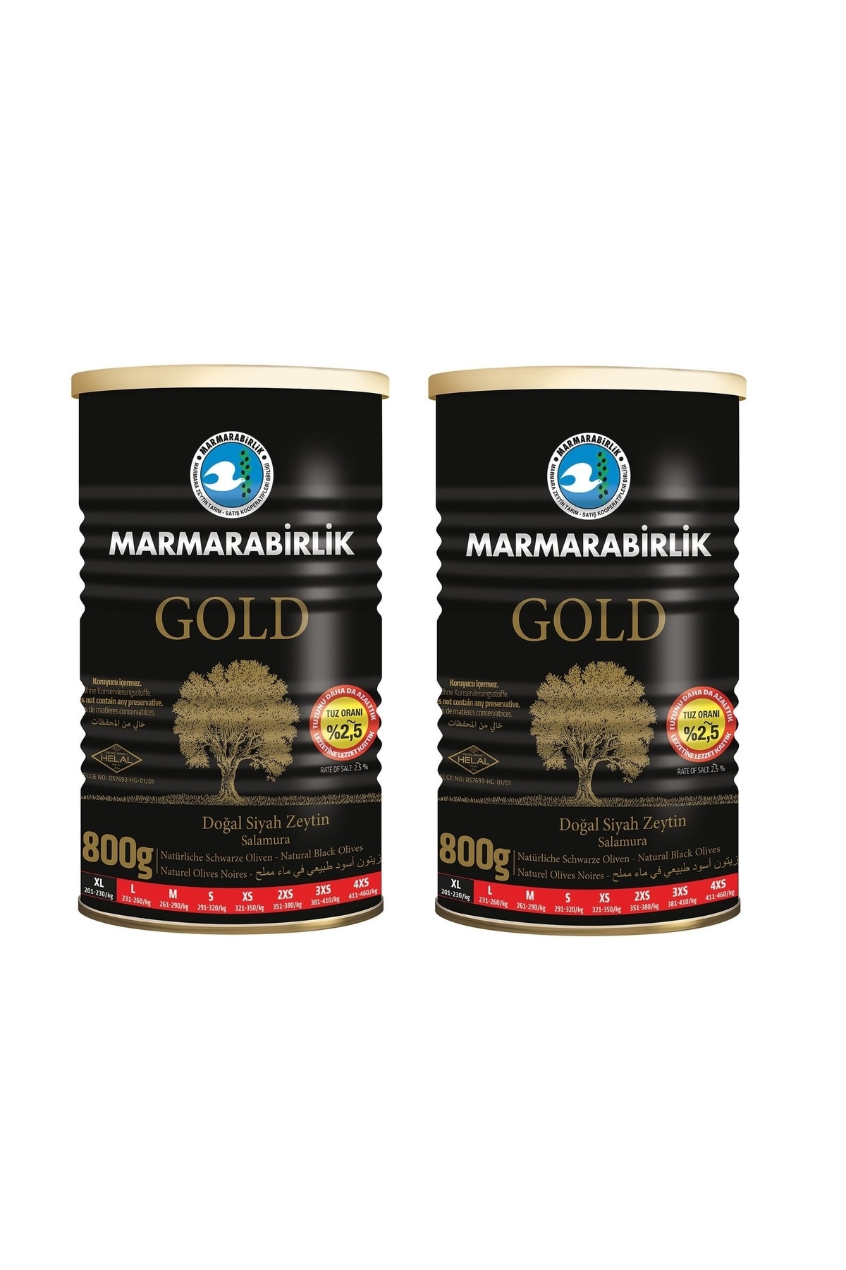 Zeytin Gold Doğal Az Tuzlu Salamura 800 Gr Xl 2 Adet 2