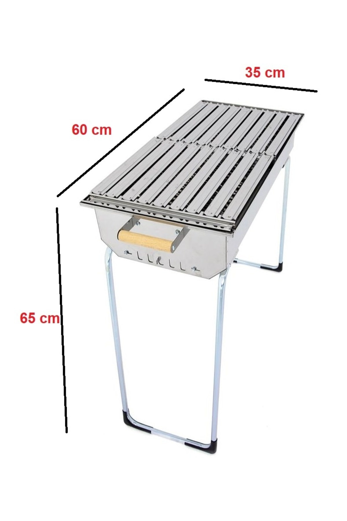 Mangal Ayaklı Lüks Marina Grill Kömürlü Mangal L Paslanmaz Çelik 2
