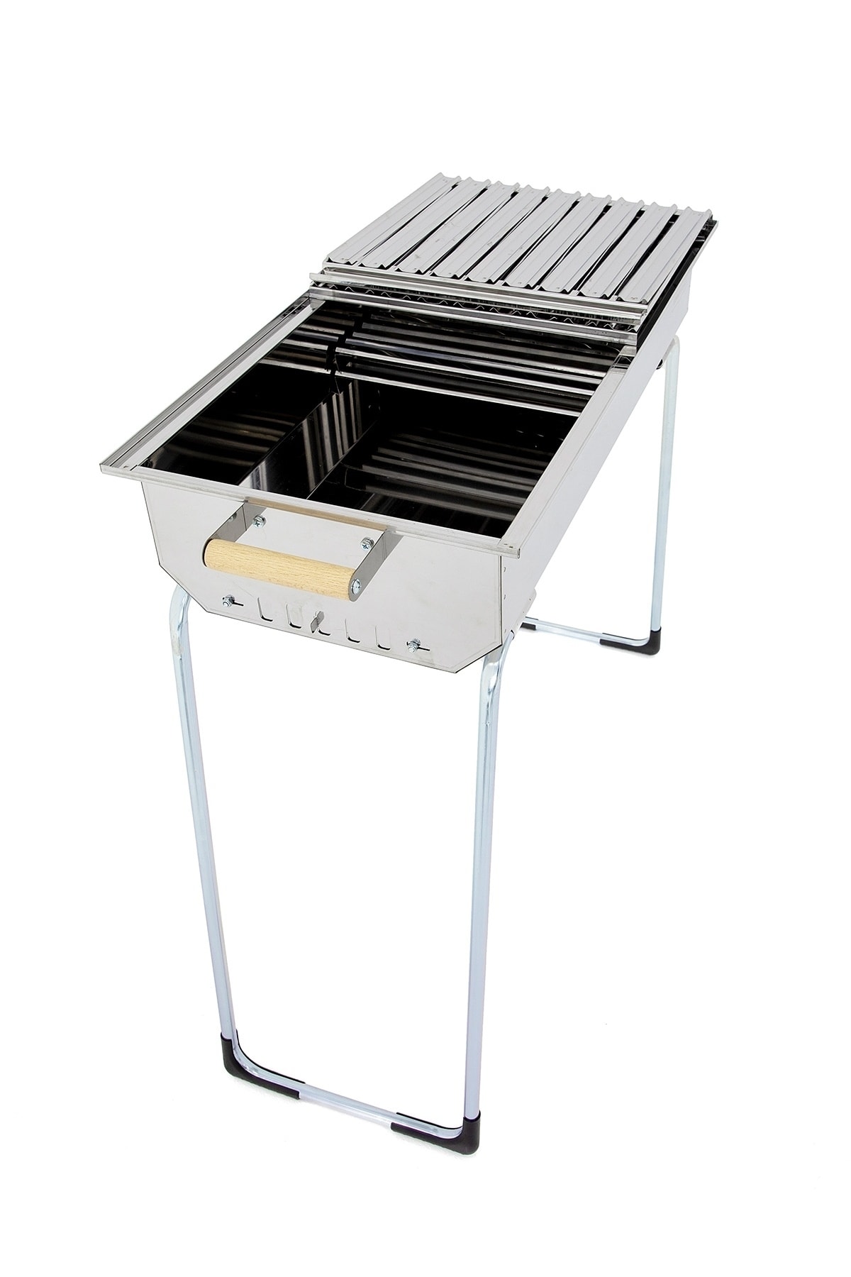 Mangal Ayaklı Lüks Marina Grill Kömürlü Mangal L Paslanmaz Çelik 5