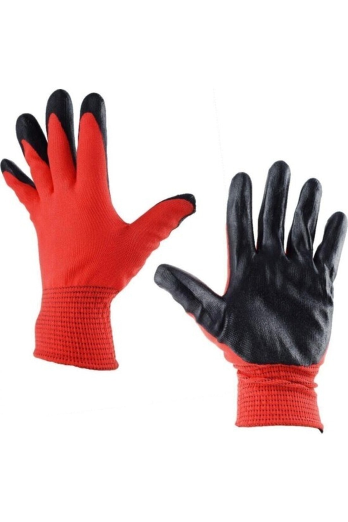 Eli Nitril 007 Iş Eldiveni No:10 Xl 50 Adet Kırmızı-siyah 3