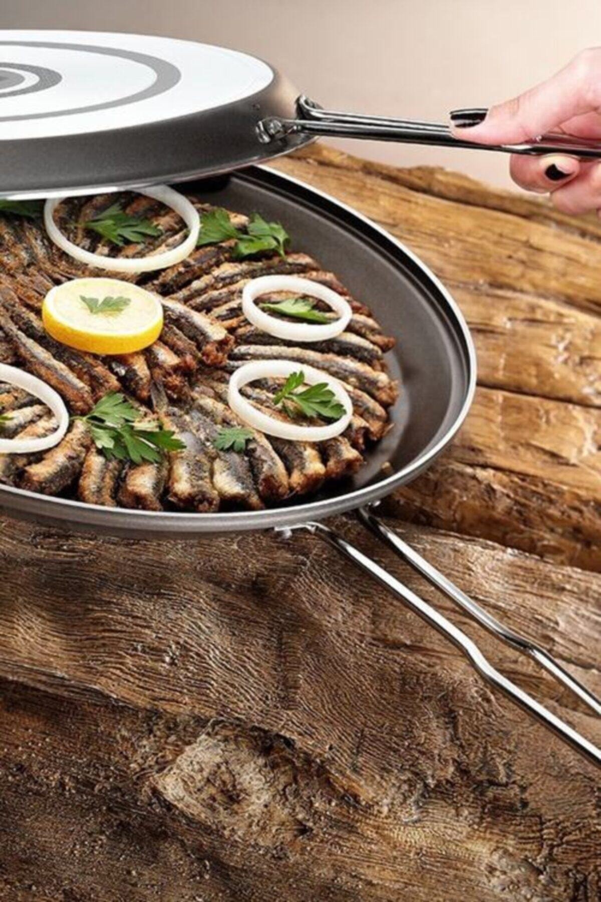 J64 Redio Çift Taraflı Ikiz Balık Börek Tava 28 Cm 1