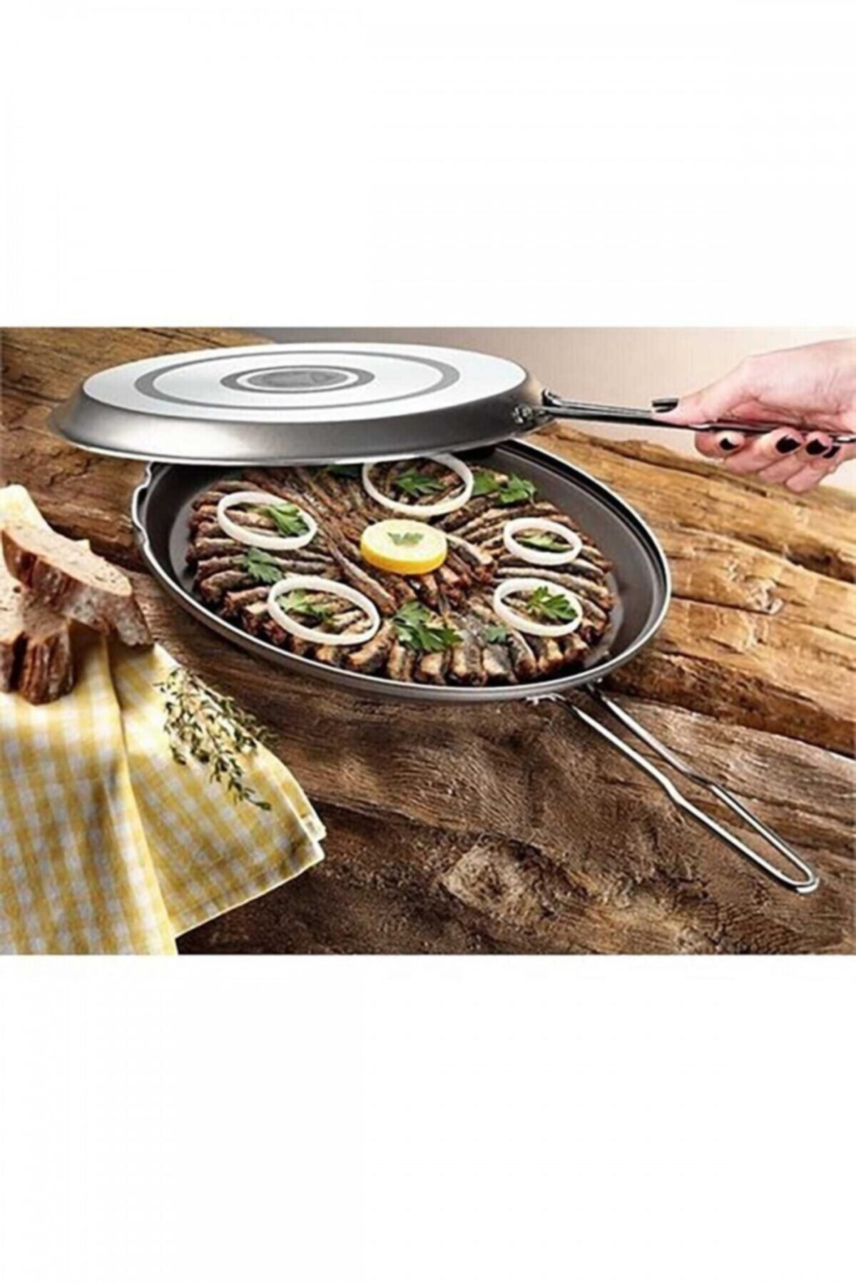 J64 Redio Çift Taraflı Ikiz Balık Börek Tava 28 Cm 3
