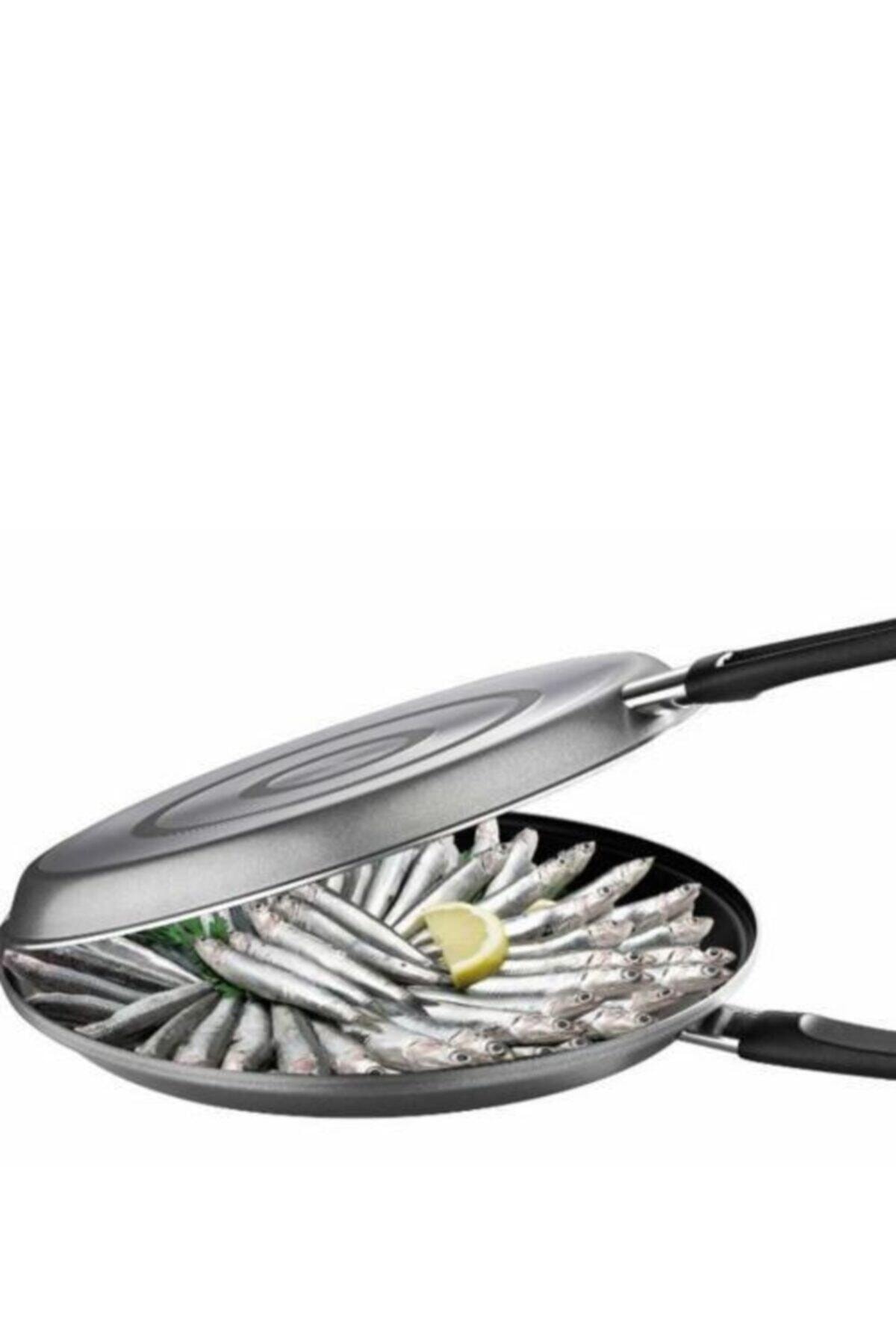 J64 Redio Çift Taraflı Ikiz Balık Börek Tava 28 Cm 2