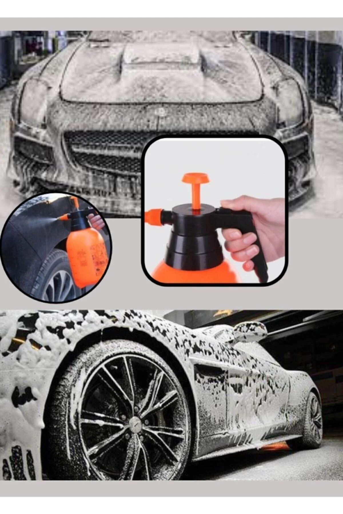 Araba Köpük Püskürtme Araç Temizleme Basınçlı Oto Yıkama Pompası 2 Litre (180 gr plastik malzeme) 2