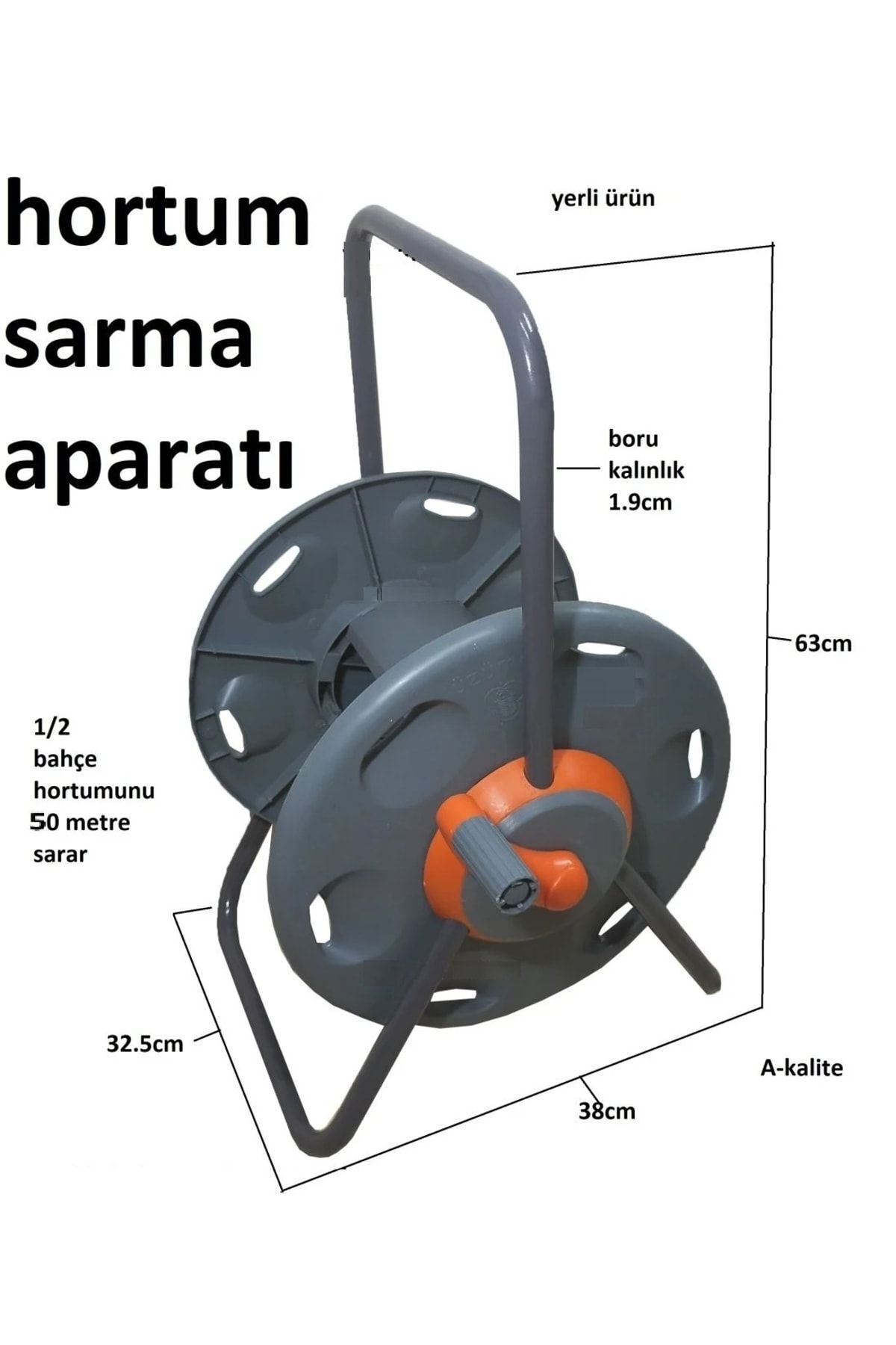 Hortum Sarma Makara Arabası + 20 Metre Kalın Takviyeli Hortum Seti 2 Li Sulama Seti 4