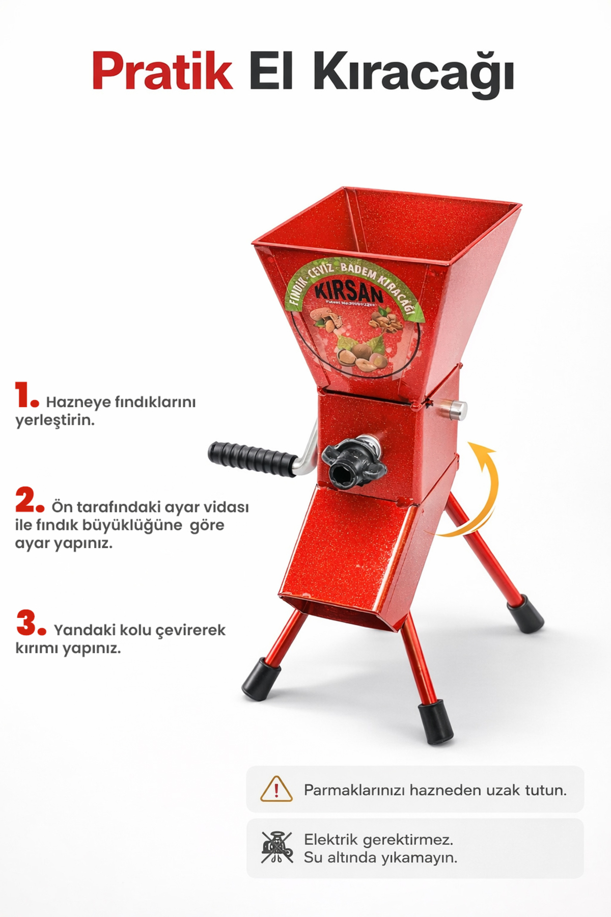 Pratik Kollu Fındık Ceviz Badem Kıracağı Fındık Kırma Makinesi 4