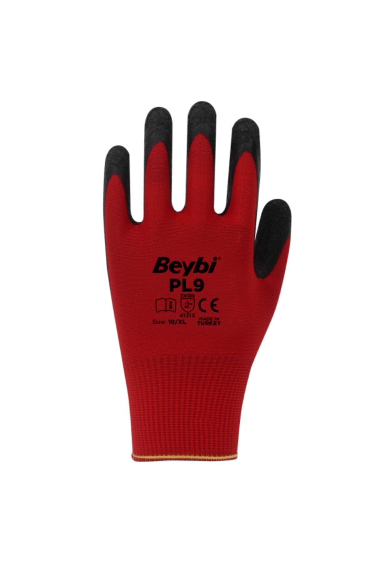 Pl9 Camcı Polyester Örme Lateks Işçi Eldiveni 10 Numara 12 Çift 2