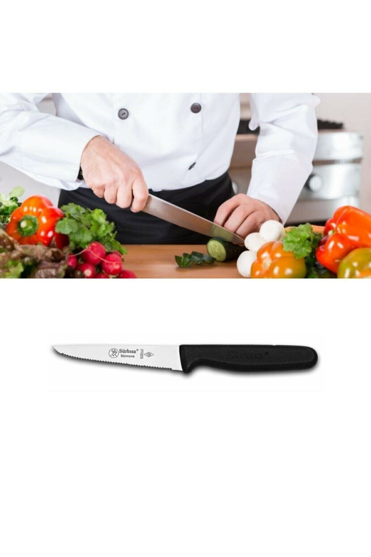 61004 Lazerli Tırıklı Sebze Bıçağı 9,5 cm Siyah 1
