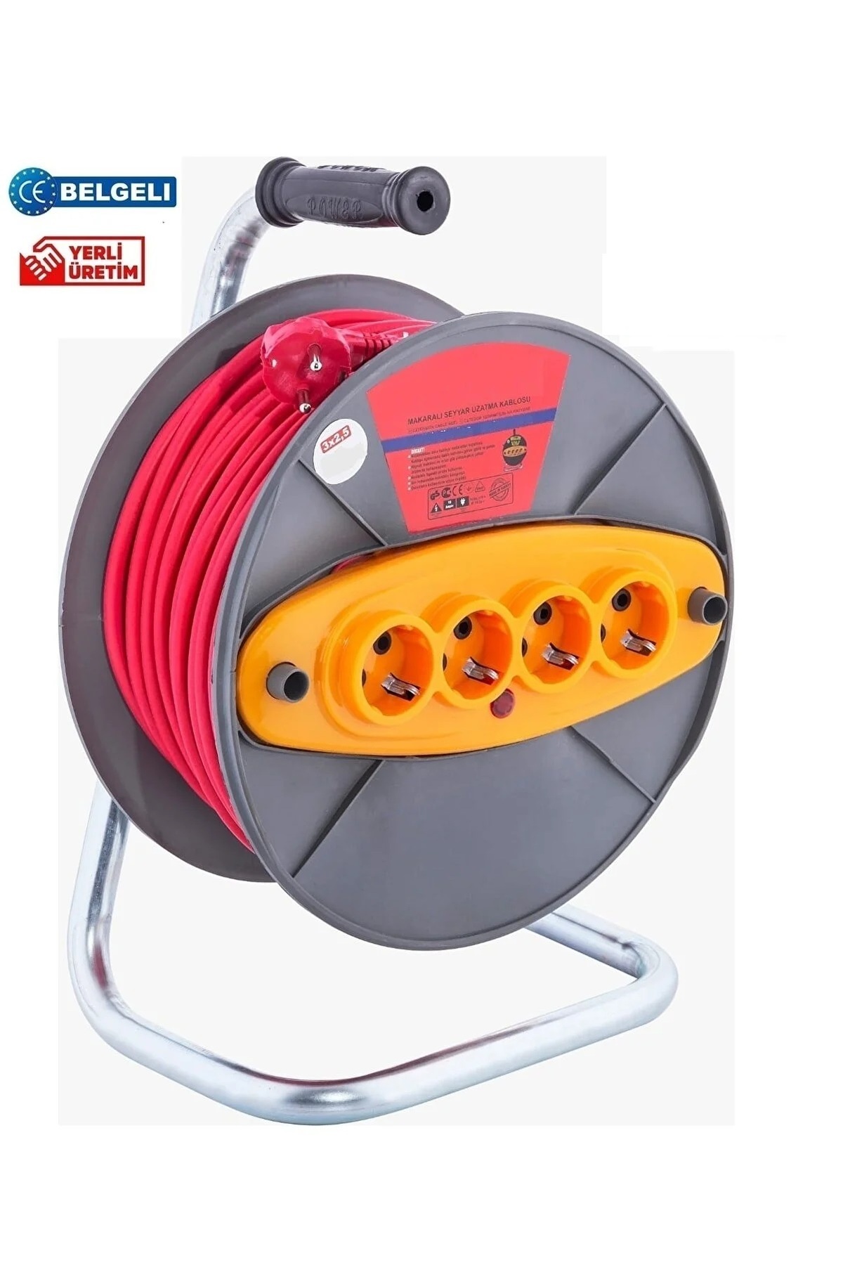 Seyyar Makaralı Uzatma Kablosu 3x2,5mm 20 Metre 4