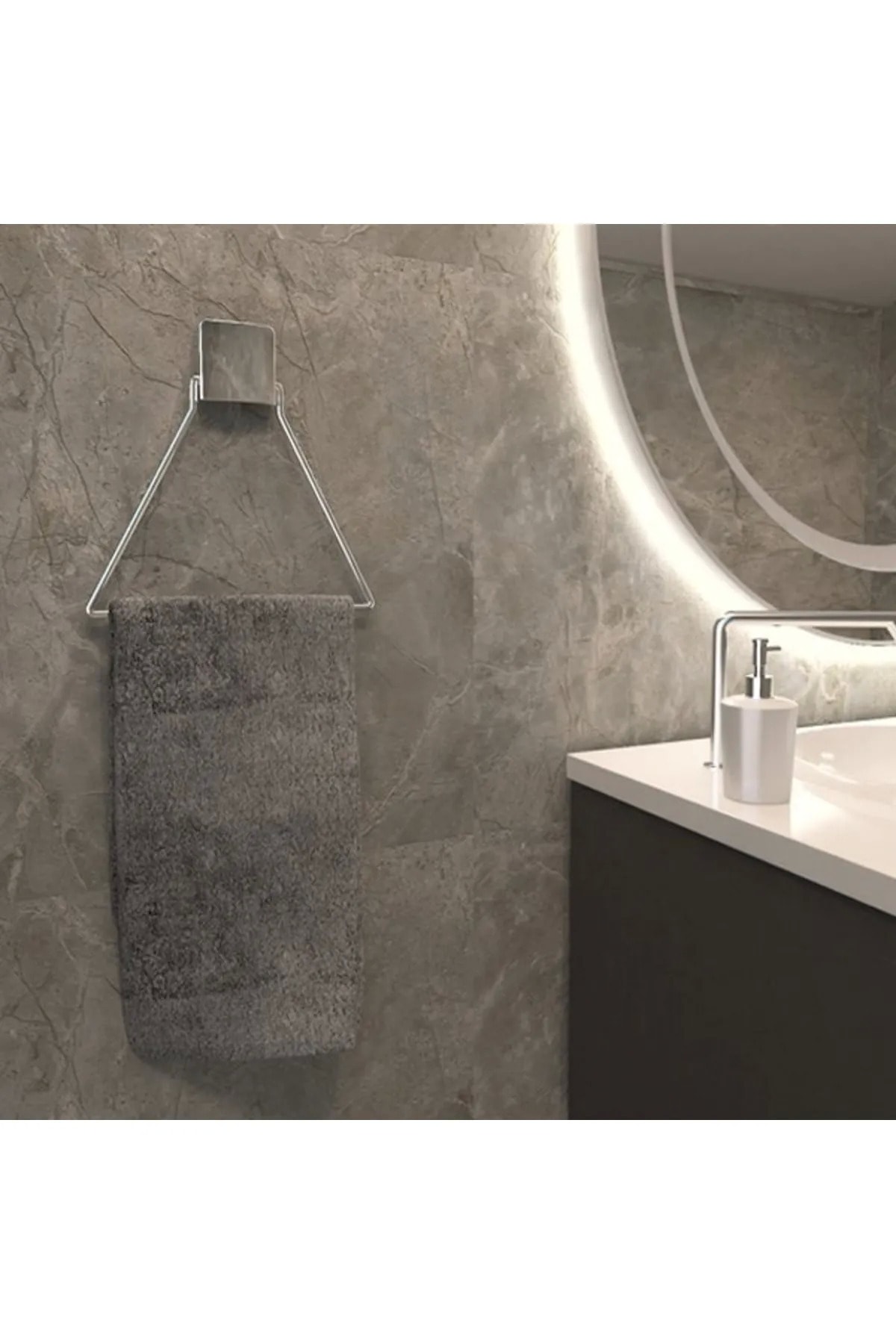Decorev Metal Yapıştırıcılı Krom Üçgen Havluluk Ac-4778 2