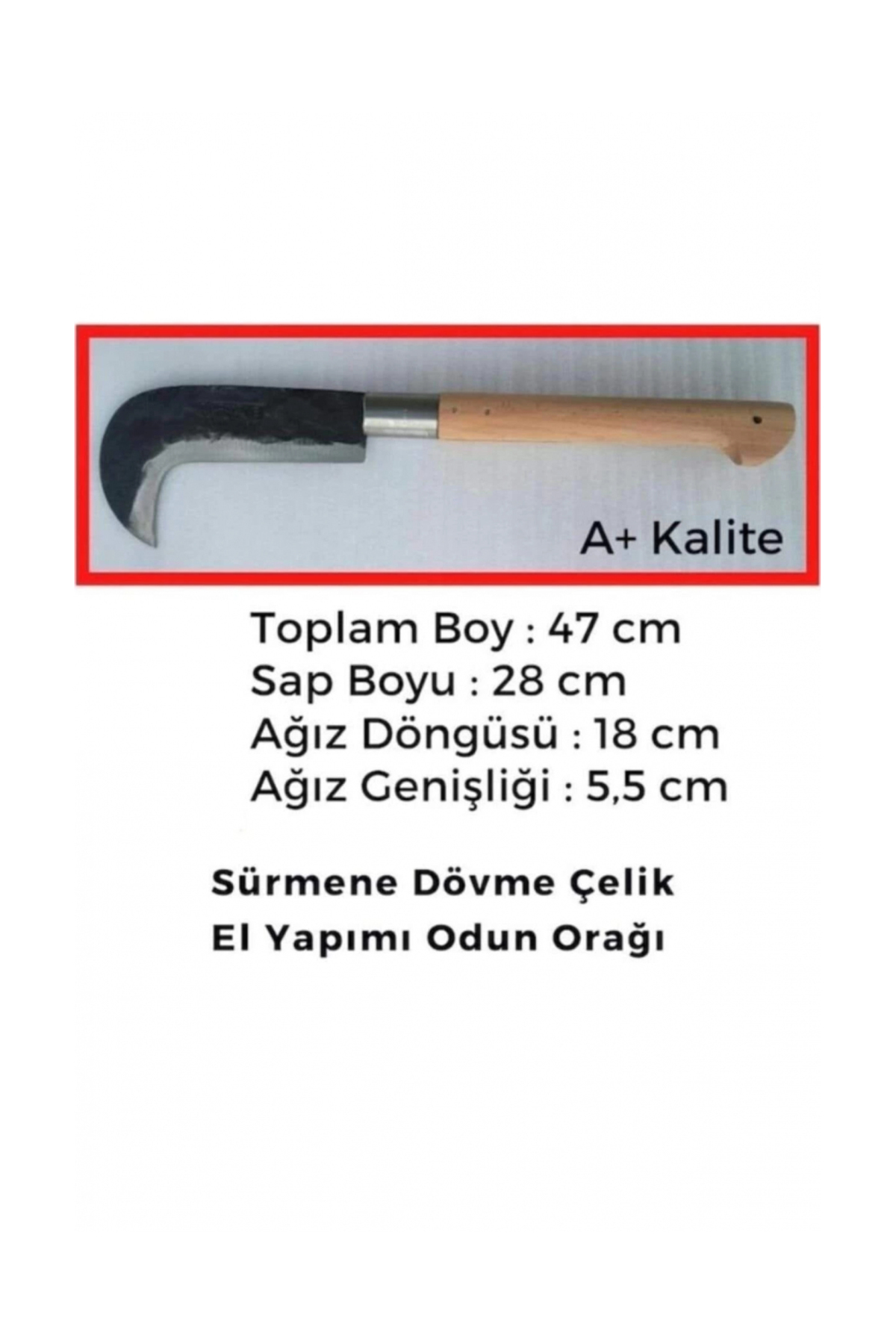 Yıldızlı Dövme Çelik Tahra Orak Odun Budama Dal Kesme Sürmeneden 3