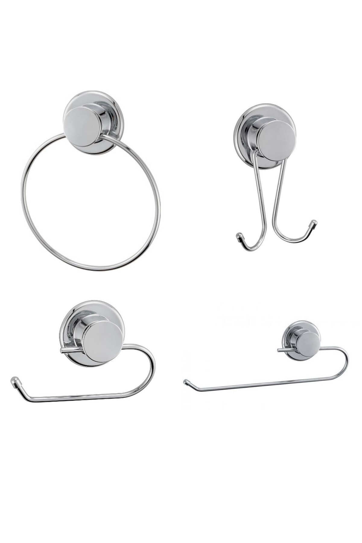 Yapışkanlı Paslanmaz Çelik Banyo  4 Lü Set 1