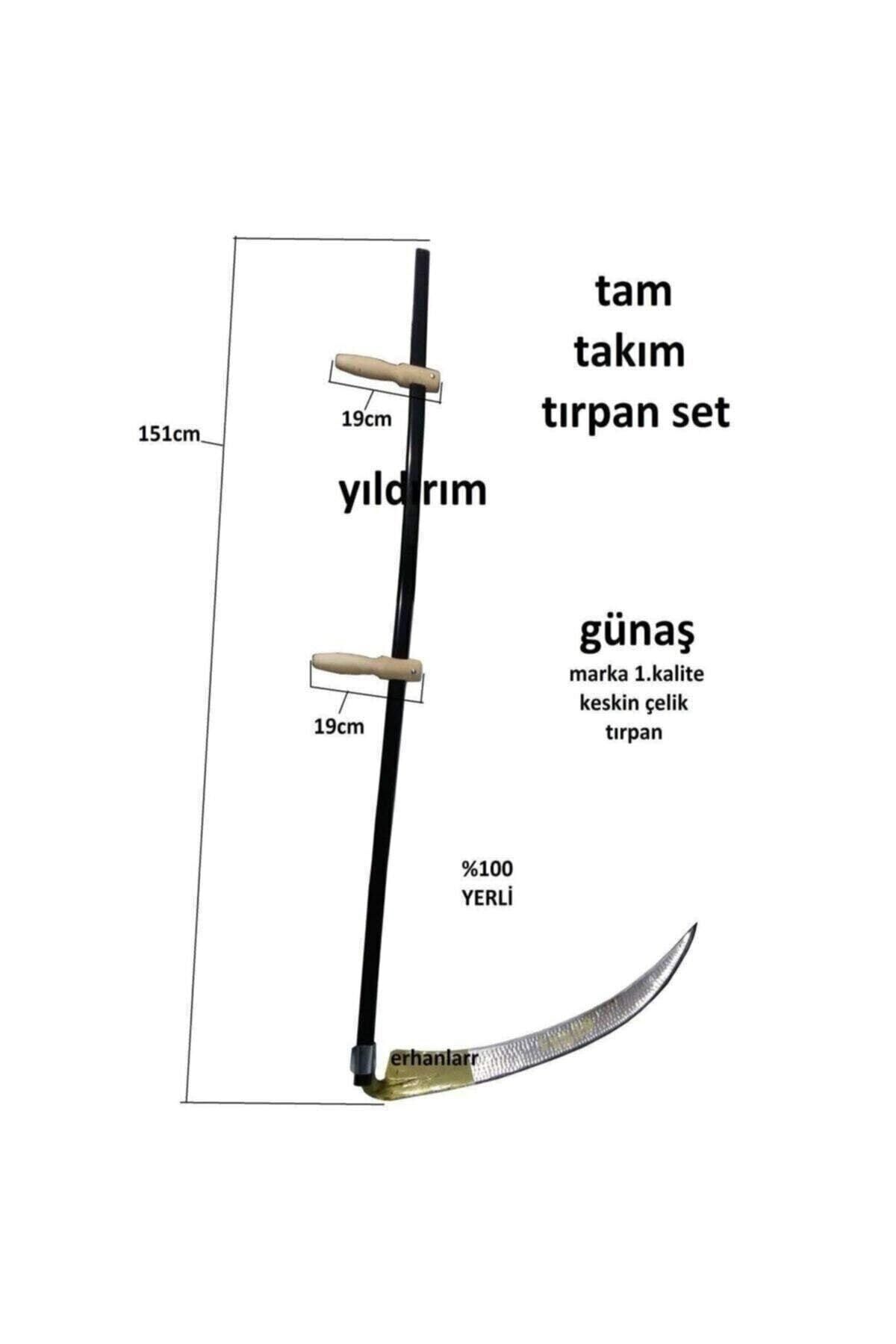 Günaş Tırpan Saplı Takım 1.kalite Orak Çim Biçme 80cm 2