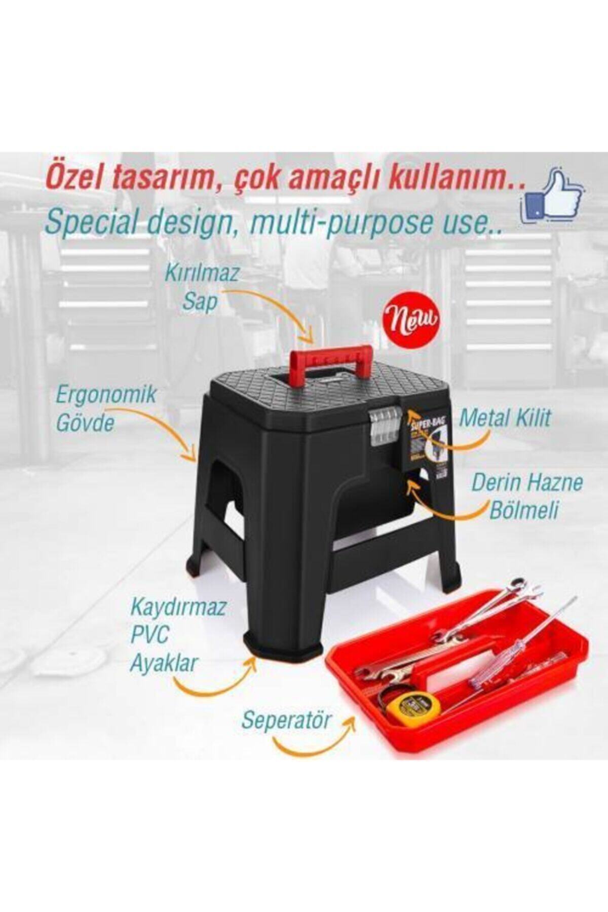 Super Bag Tabureli Metal Klipsli Balıkçı Kamp Takım Çantası 4