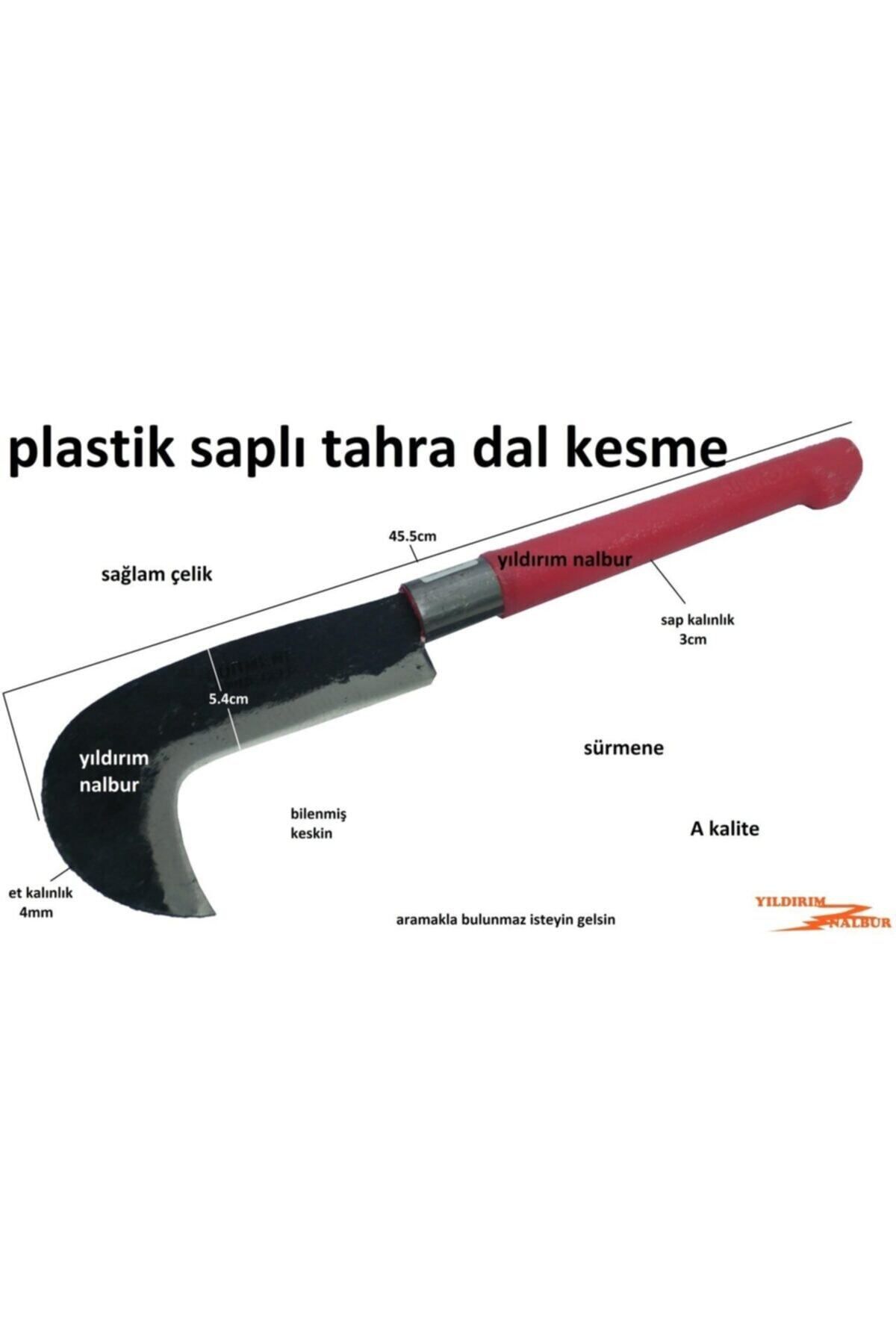 Sürmene Dal Kesme Tahra Bıçağı Plastik Kırmızı Saplı Ağır  Orak Tırpan 2