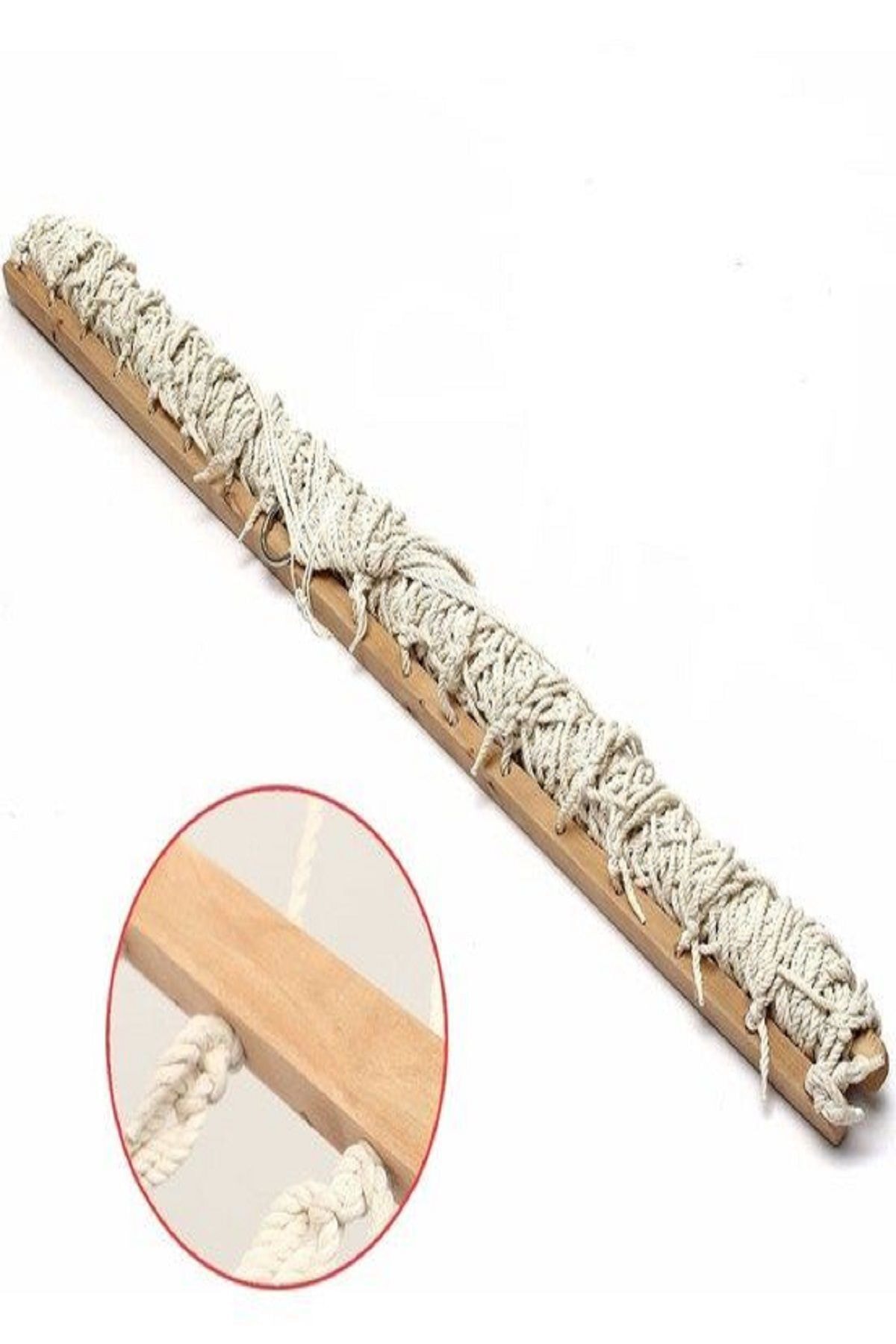 Çift Kişilik Tek Kat El Örgülü Bağlama İpili Pamuk Hamak 2
