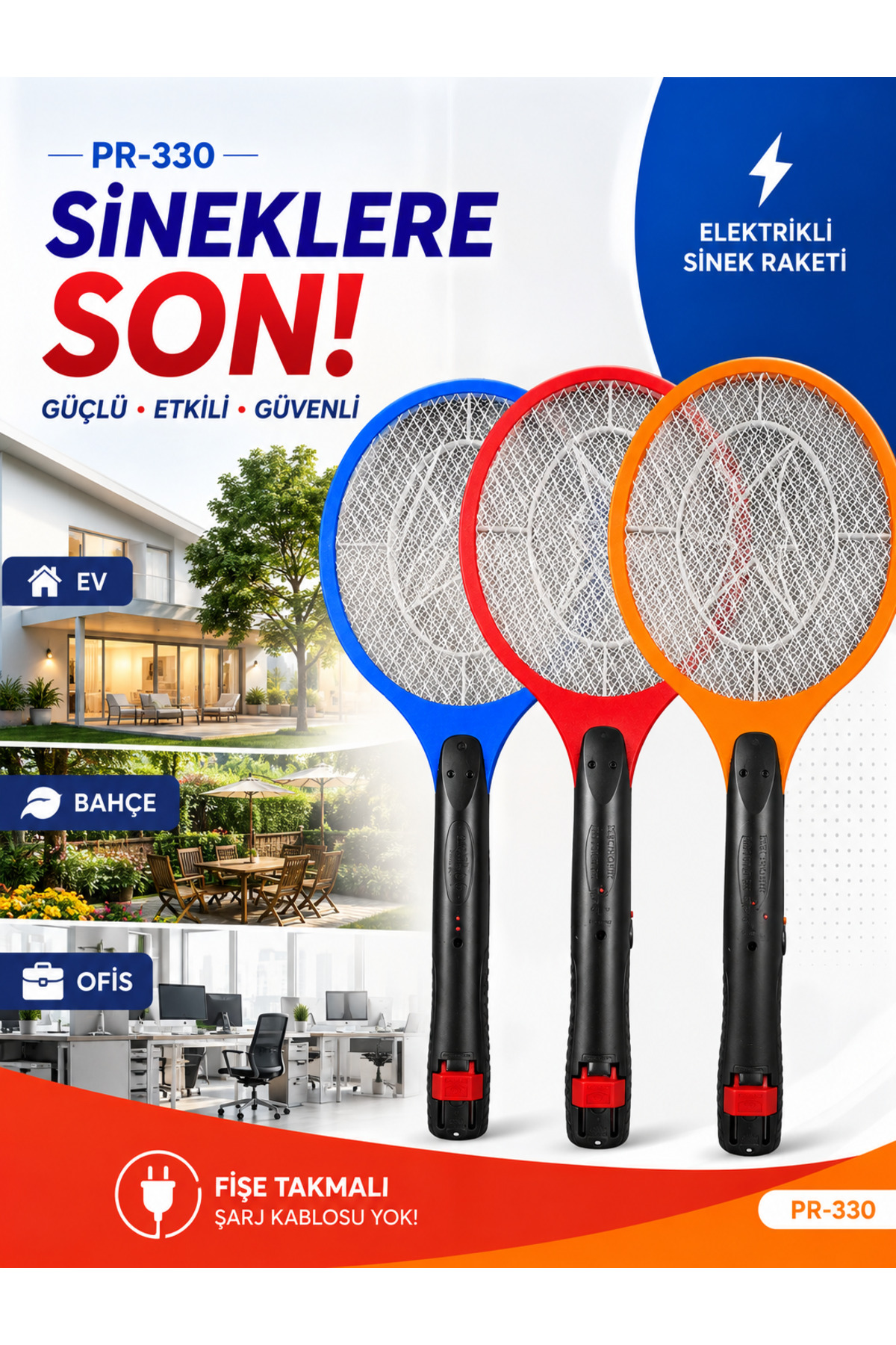 Pr-330 Elektrikli Sinek Öldürücü Raket (ŞARJLI) 2