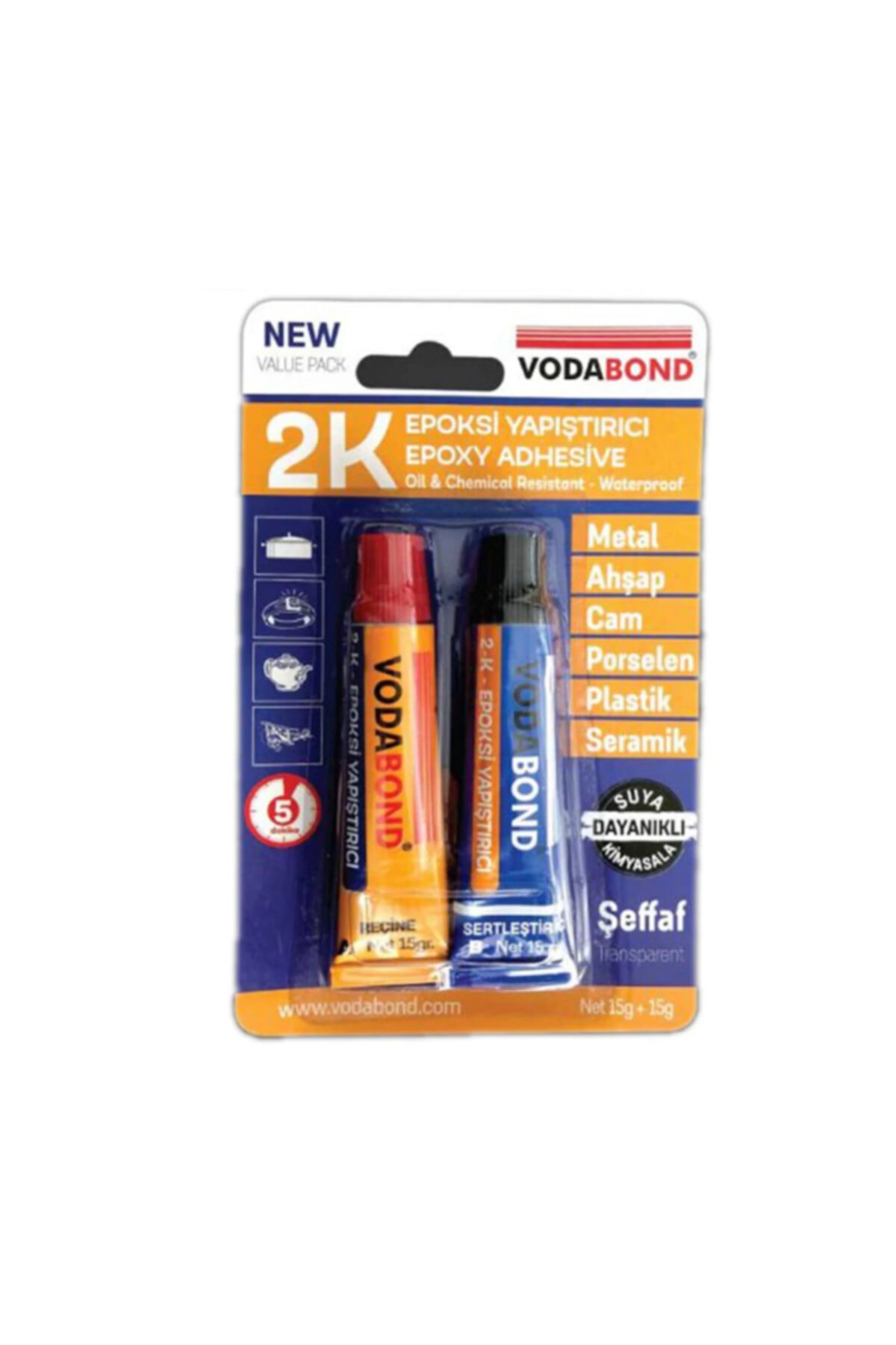 Çift Karışım Yapıştırıcı Seramik Ahşap Metal Plastik Cam Çelik Epoksi Yapıştırıcı 15 15 gr