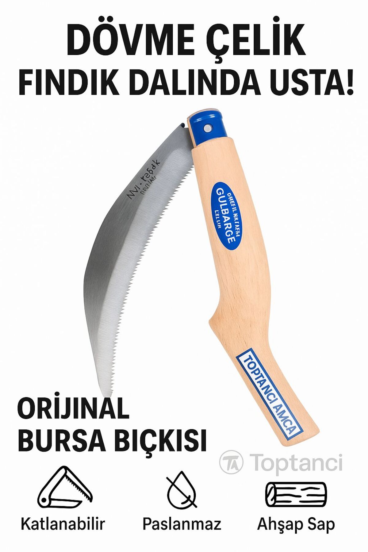 Budama Testeresi Fındık-muz Bıçkısı Bileme Eğesiyle Bursa Dövme Çelik 1